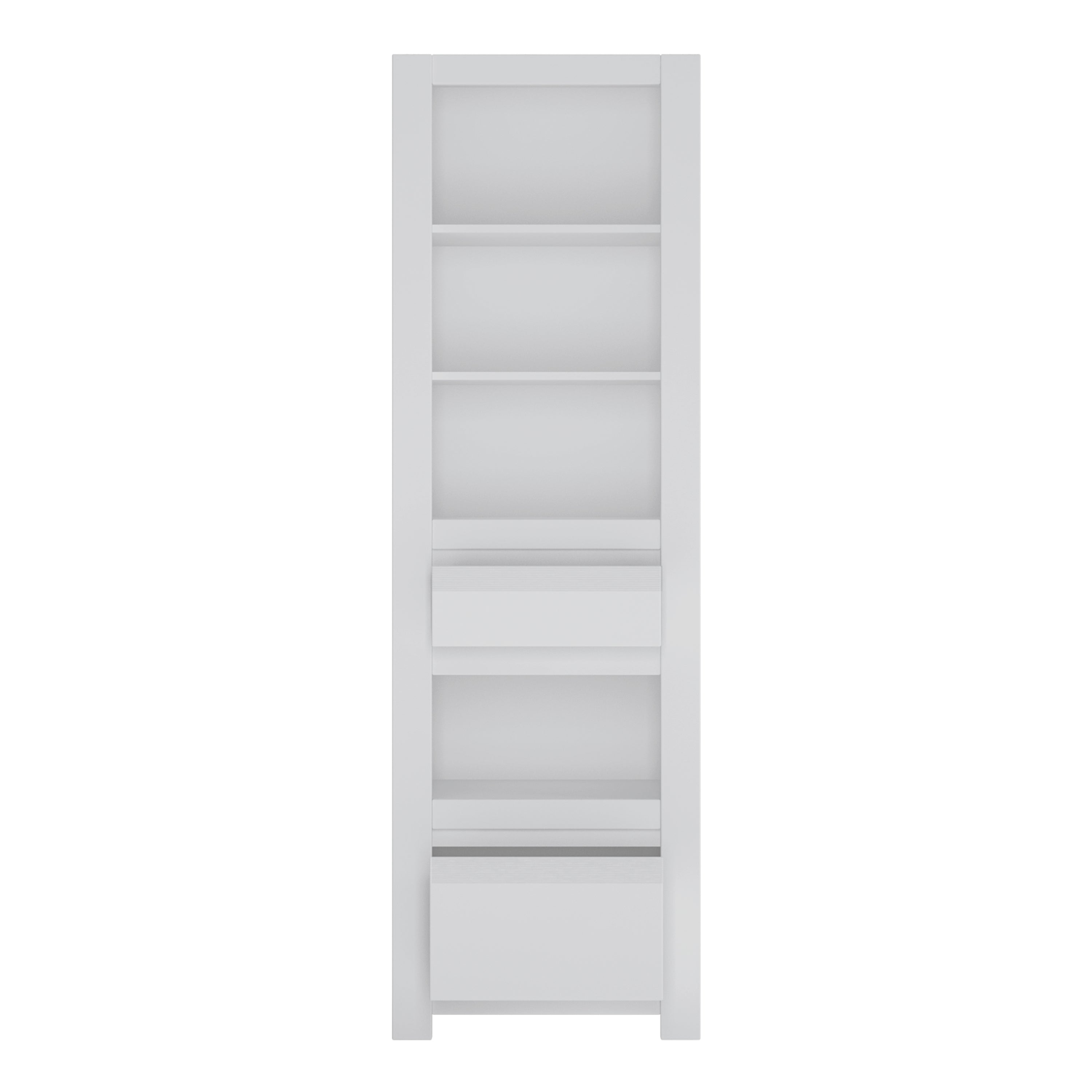Novi 2 Drawer Bookcase in Alpine White