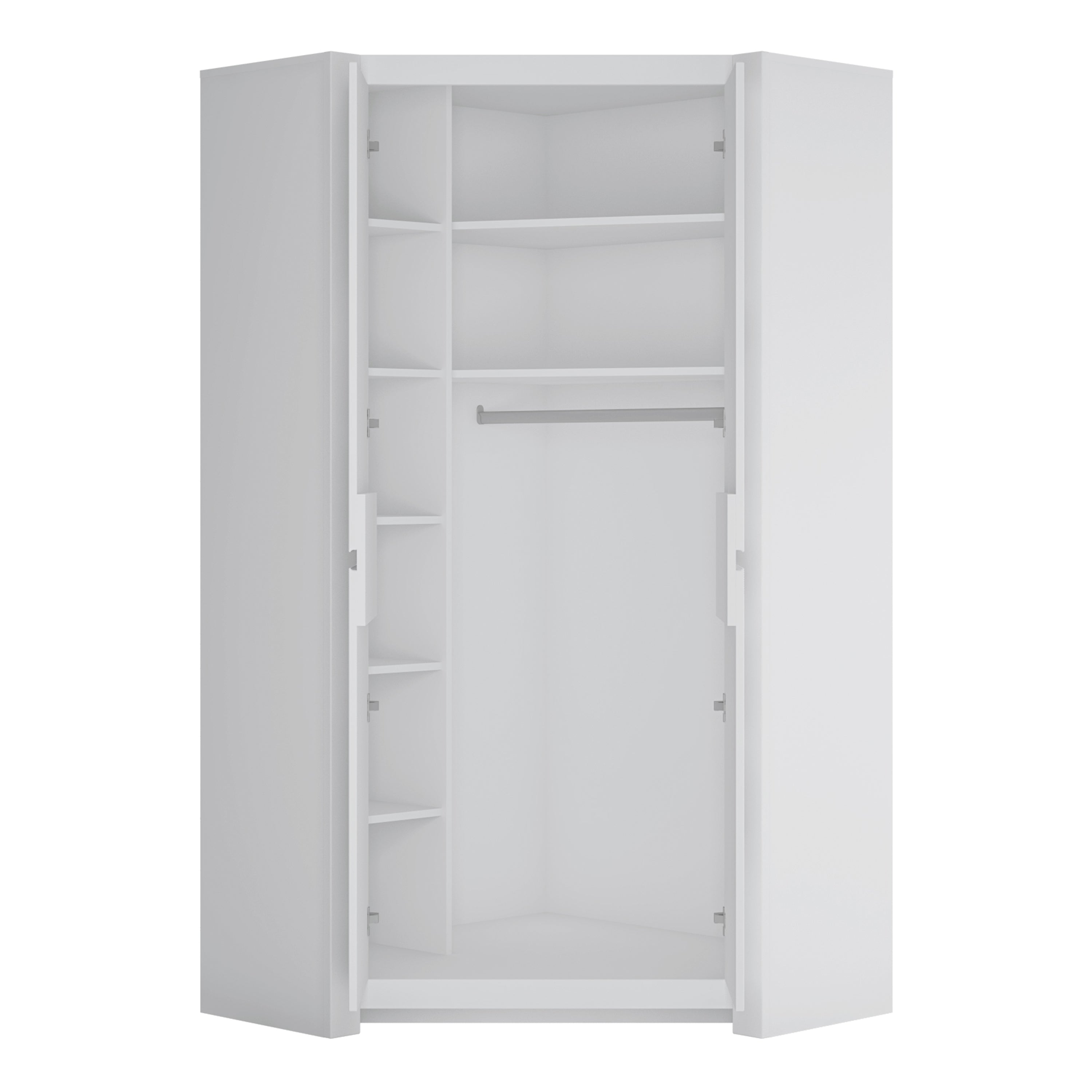 Novi 2 Door Corner Wardrobe in Alpine White