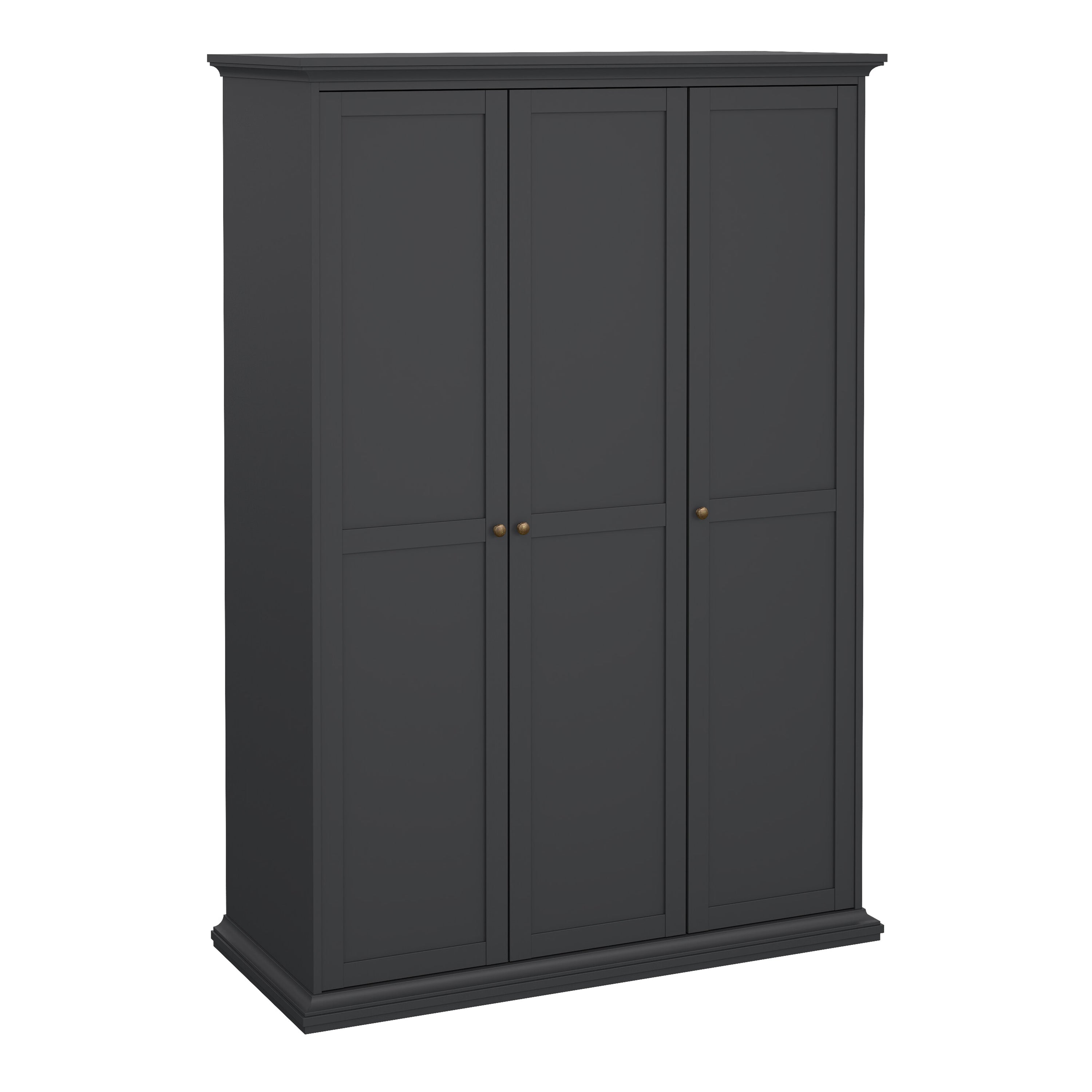 Paris Wardrobe with 3 Doors in Matt Grey