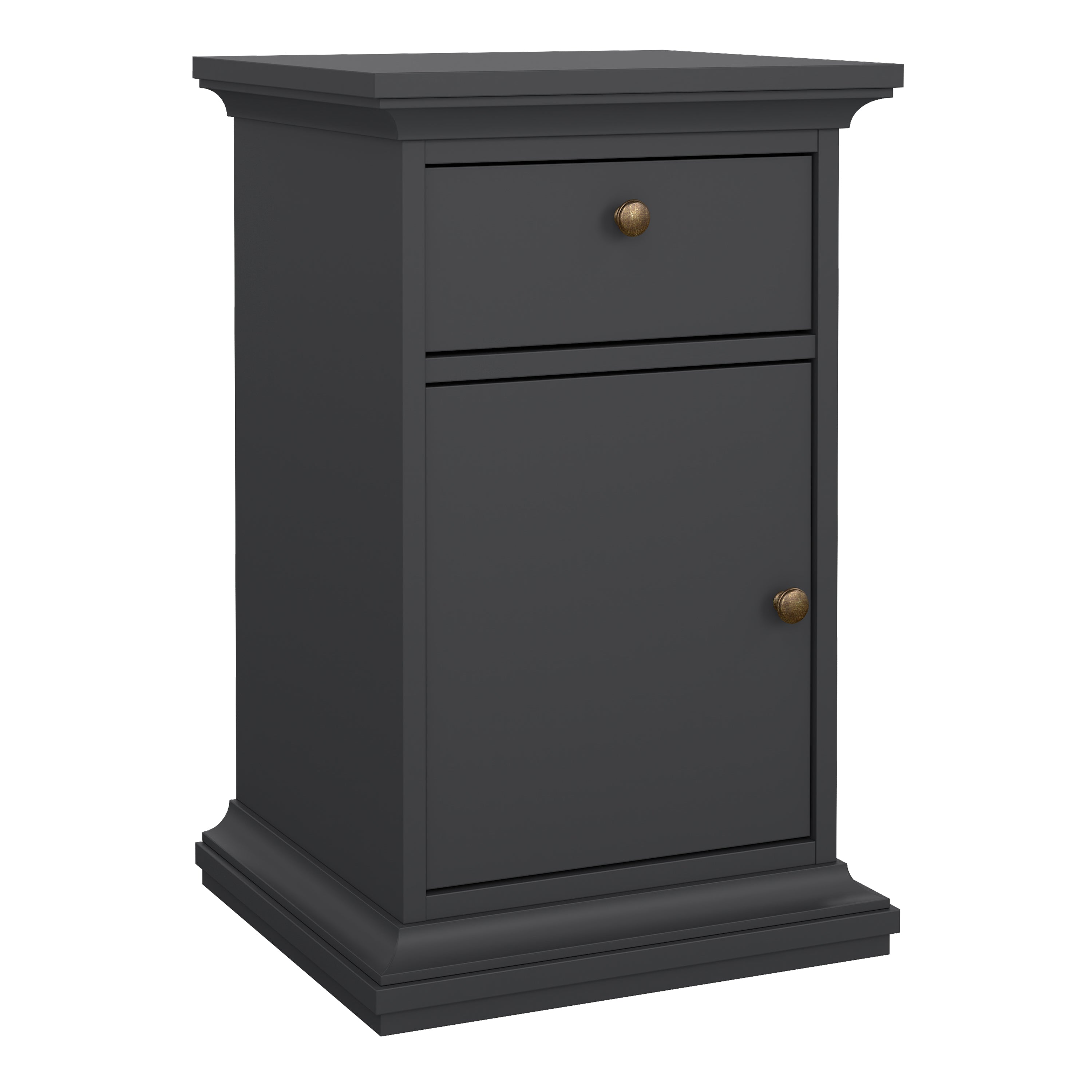 Paris Nightstand 1 Door + 1 Drawer in Matt Grey