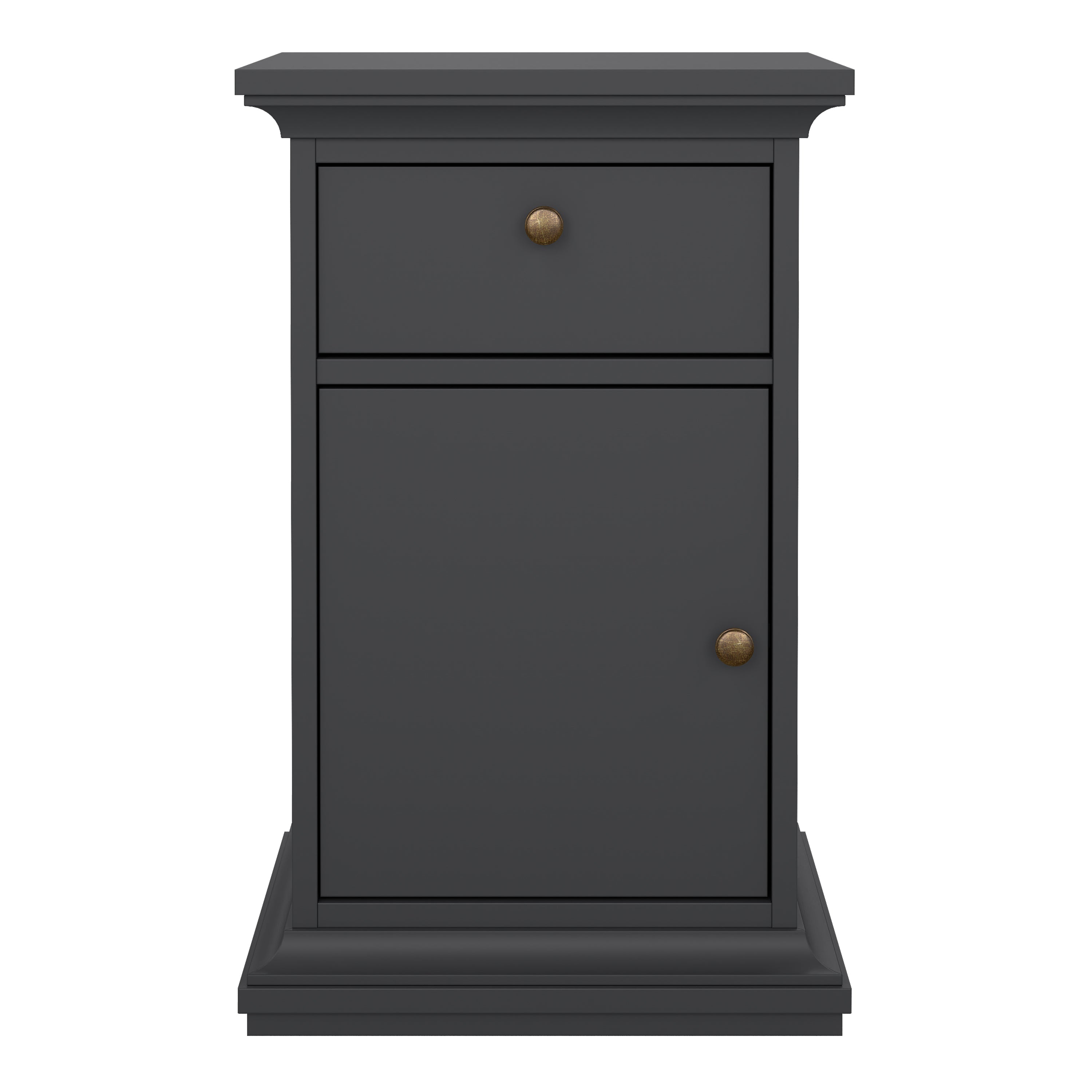 Paris Nightstand 1 Door + 1 Drawer in Matt Grey