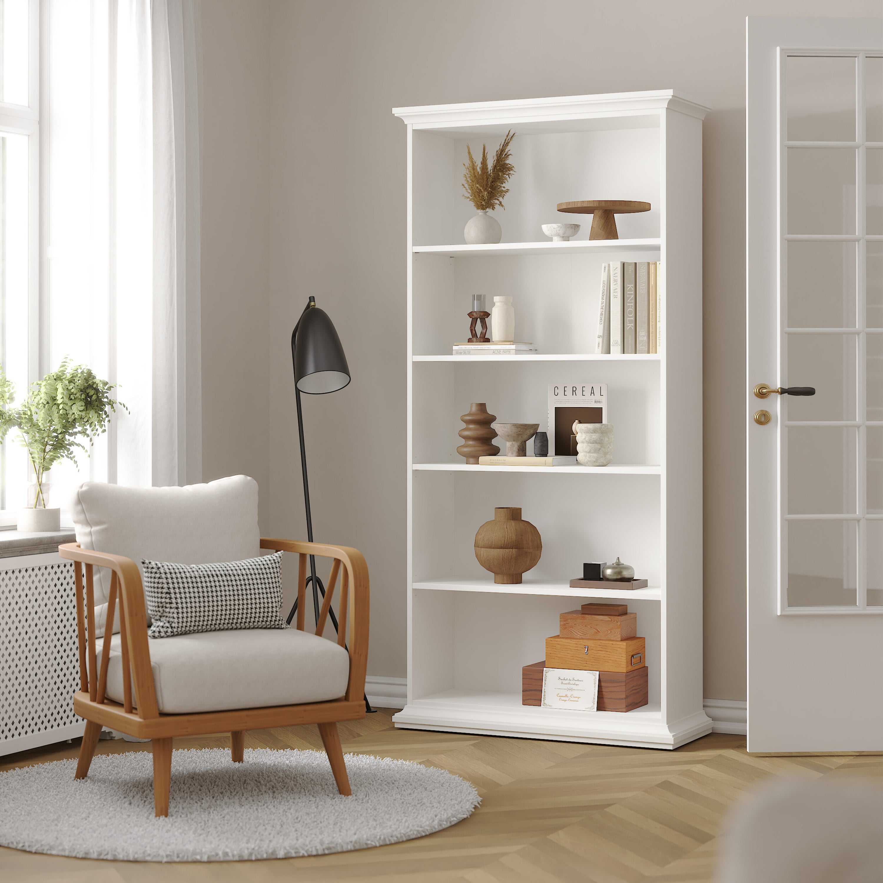 Paris Tall Bookcase in White