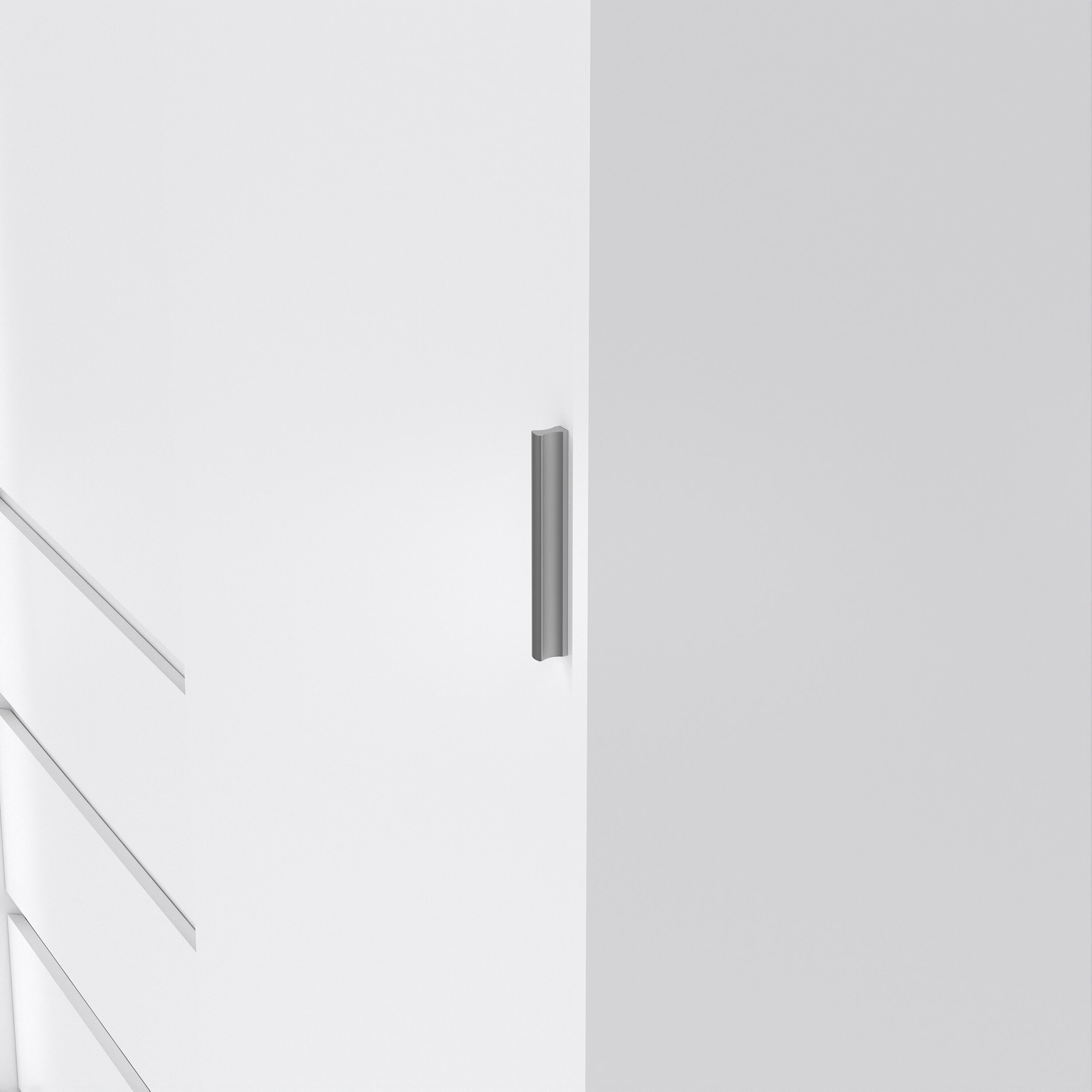 Naia Wardrobe with 1 Sliding Door 1 Door 3 Drawers in White High Gloss