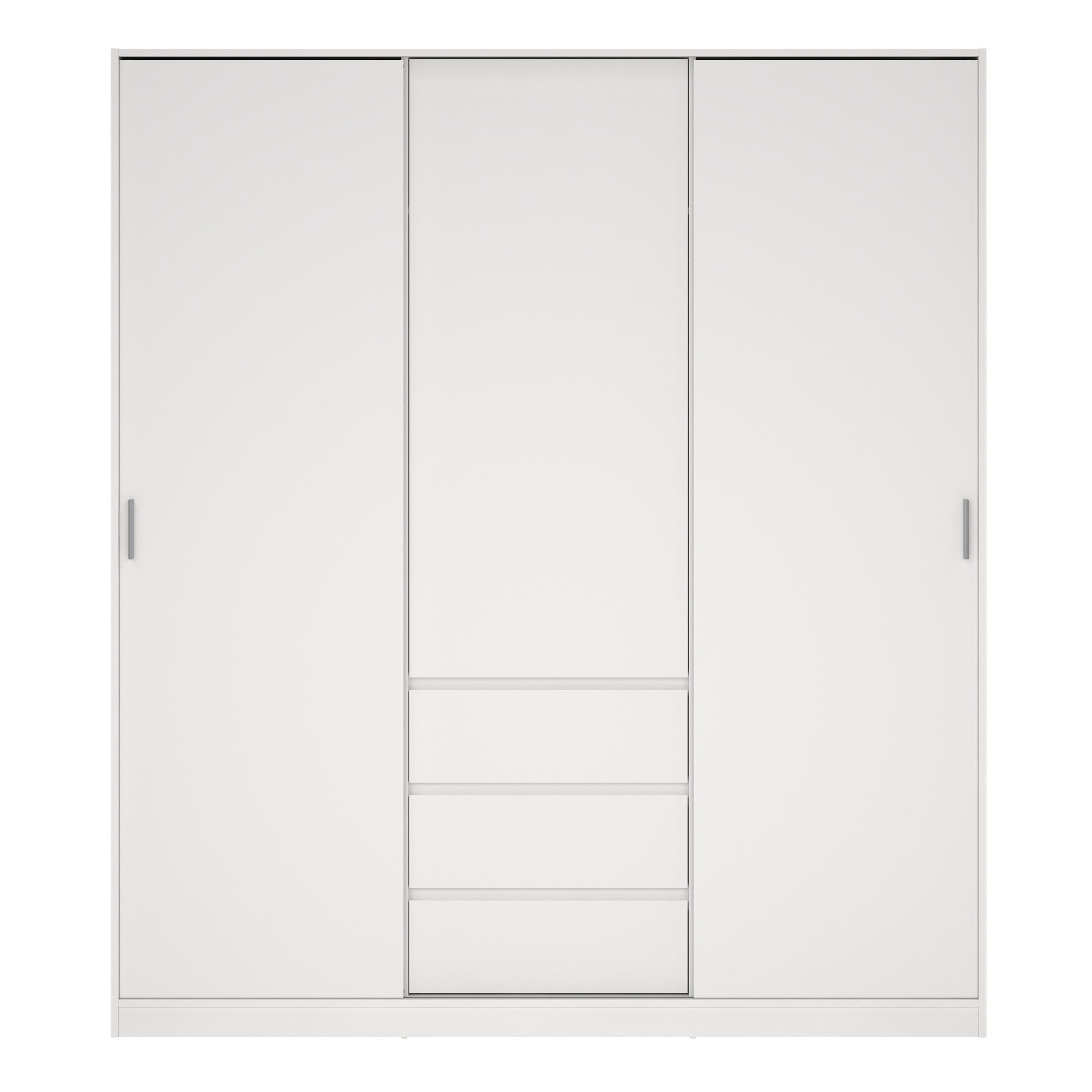 Naia Wardrobe with 2 Sliding Doors + 1 Door + 3 Drawers in White