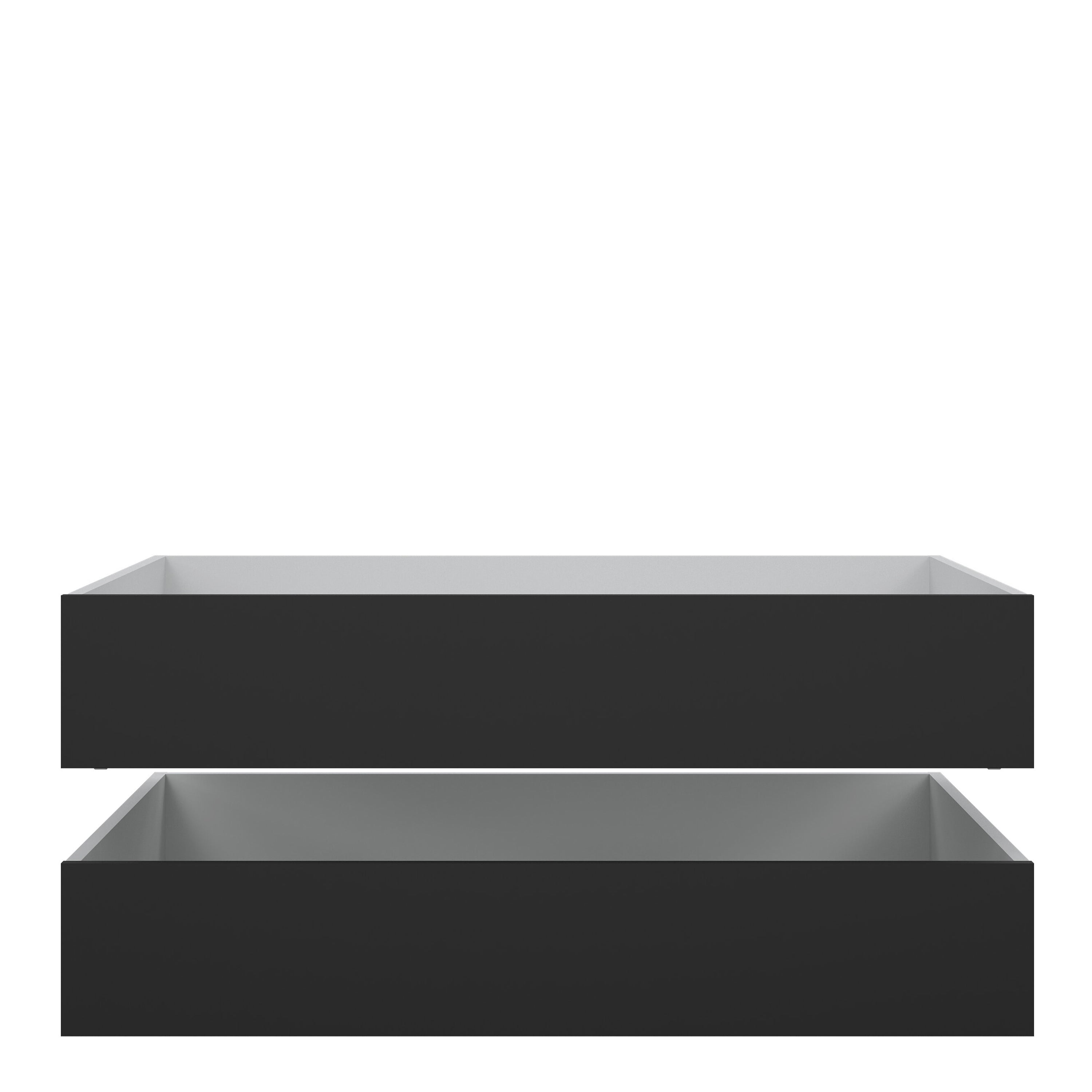 Naia Set of 2 Underbed Drawers (for Single or Double Beds) in Black Matt
