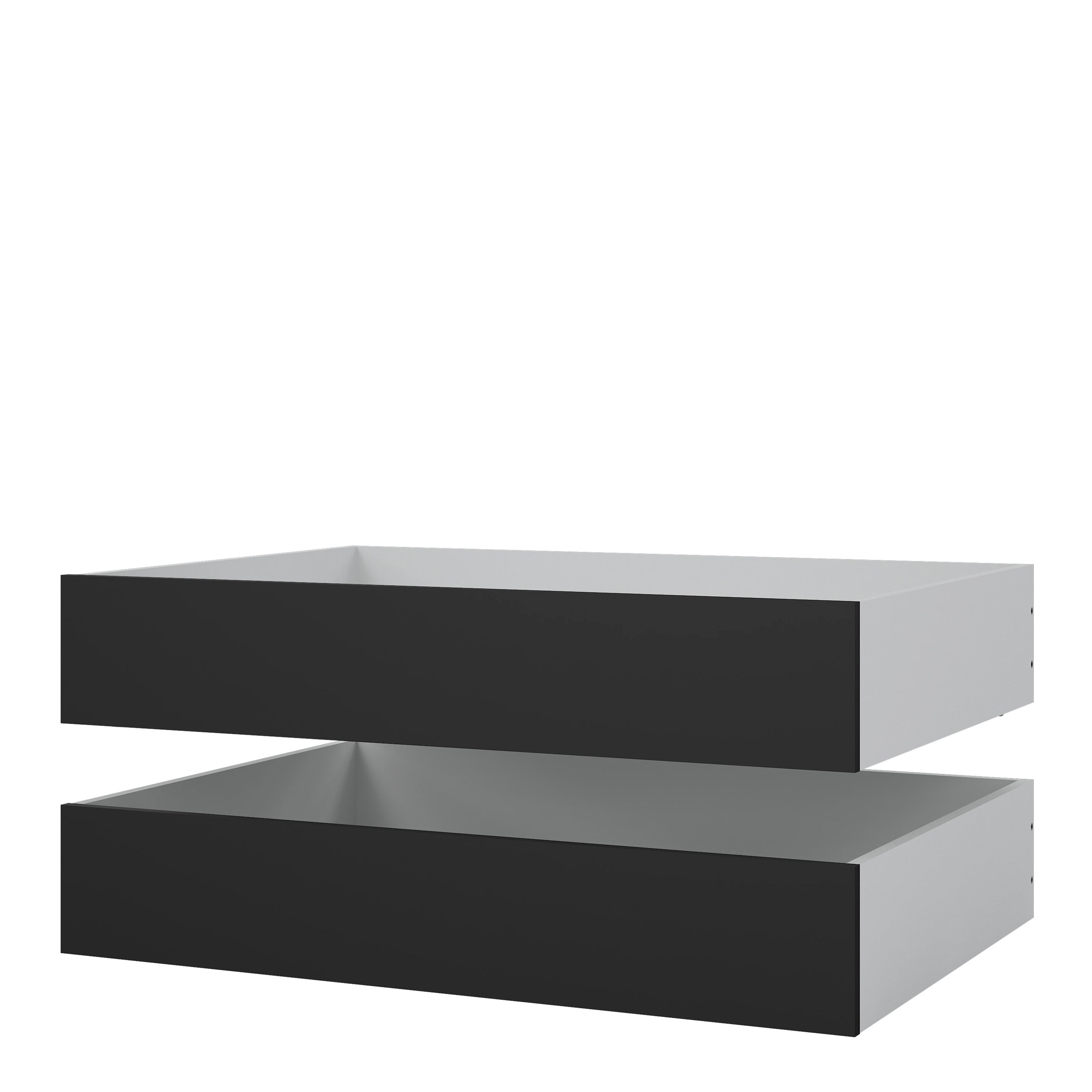 Naia Set of 2 Underbed Drawers (for Single or Double Beds) in Black Matt