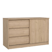Naia Storage Unit with 1 Sliding Door and 3 Drawers in Jackson Hickory Oak