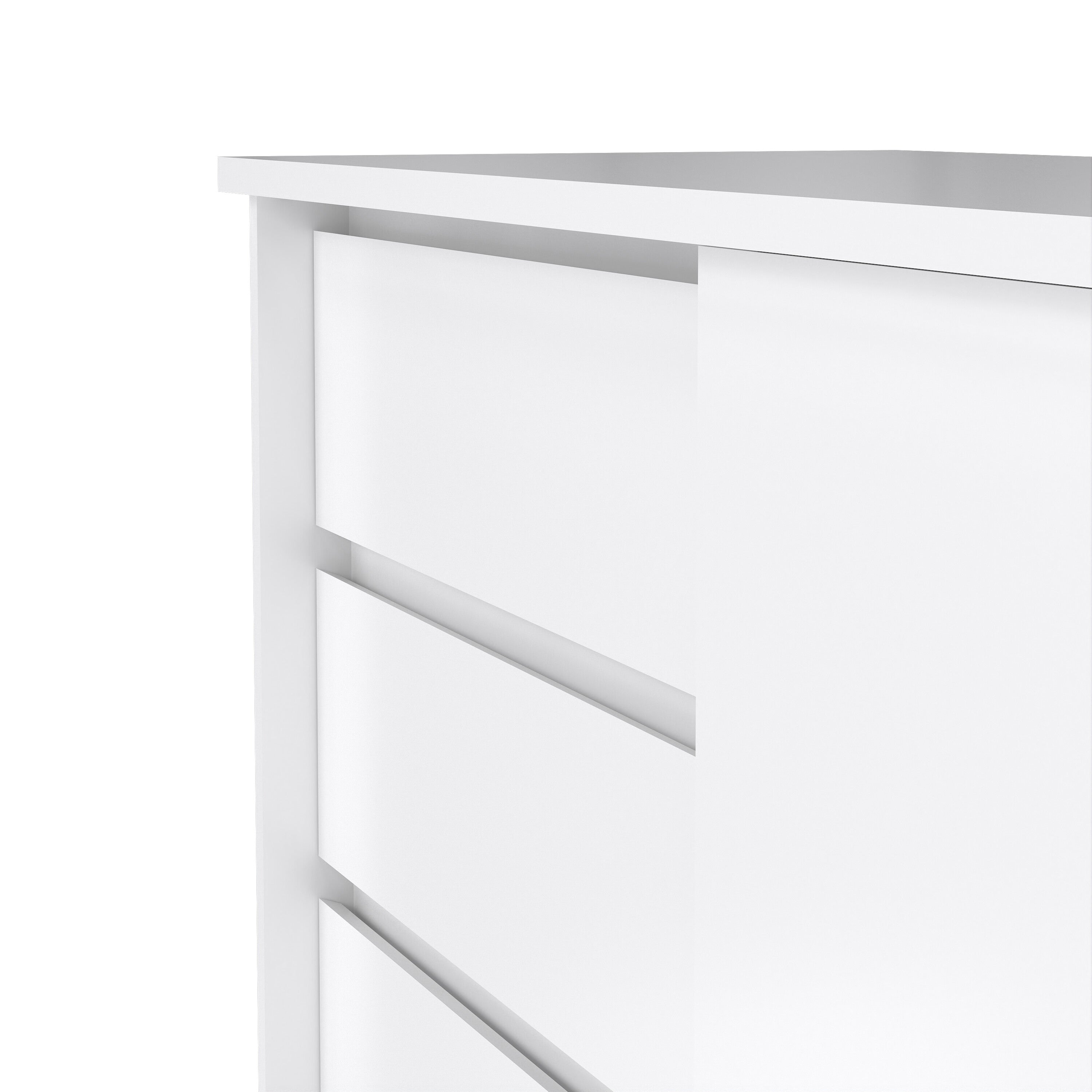 Naia Storage Unit with 1 Sliding Door and 3 Drawers in White High Gloss