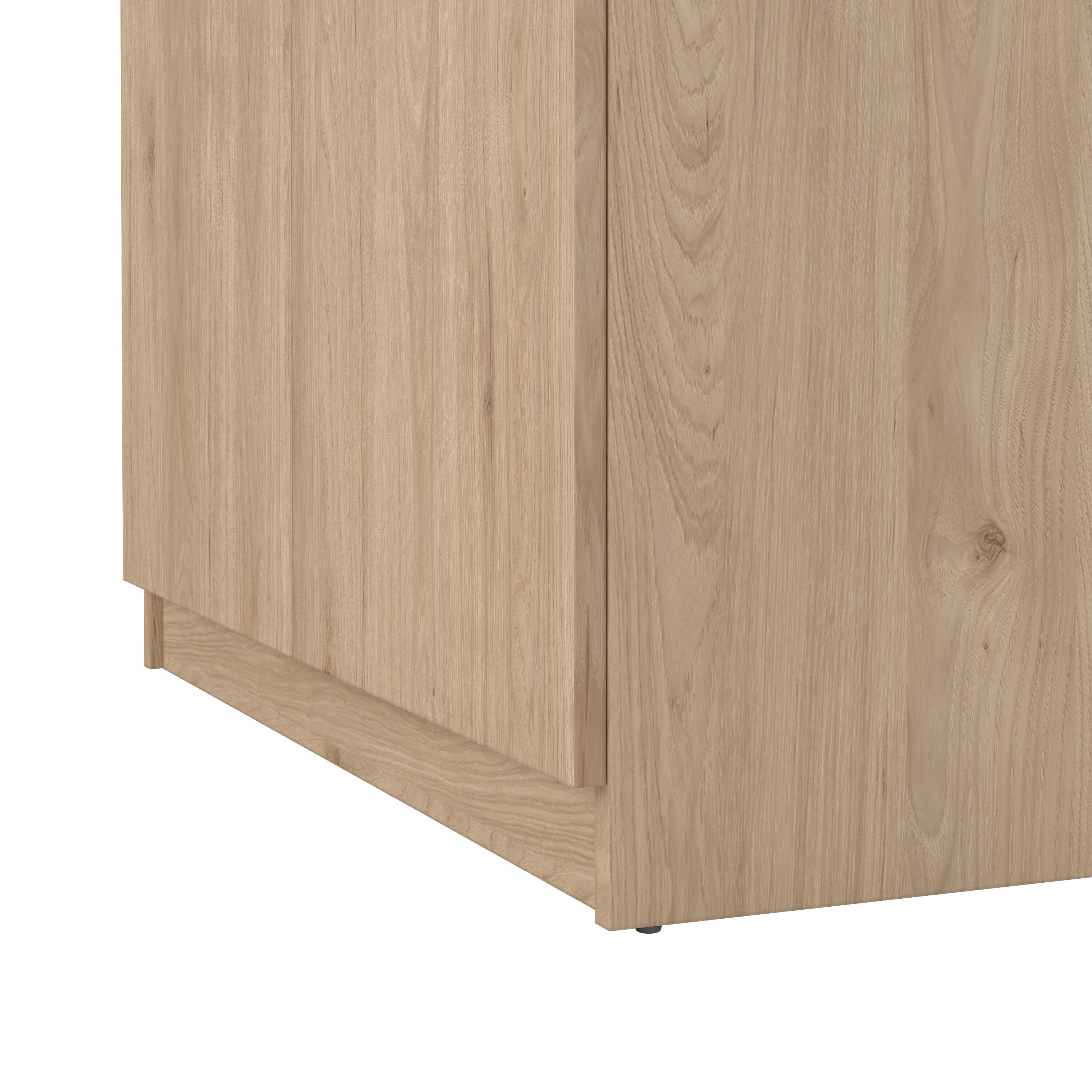 Naia Shoe Cabinet with 4 Doors 1 Drawer in Jackson Hickory Oak and Black