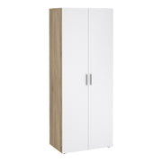 Pepe Wardrobe with 2 Doors in Oak with White High Gloss
