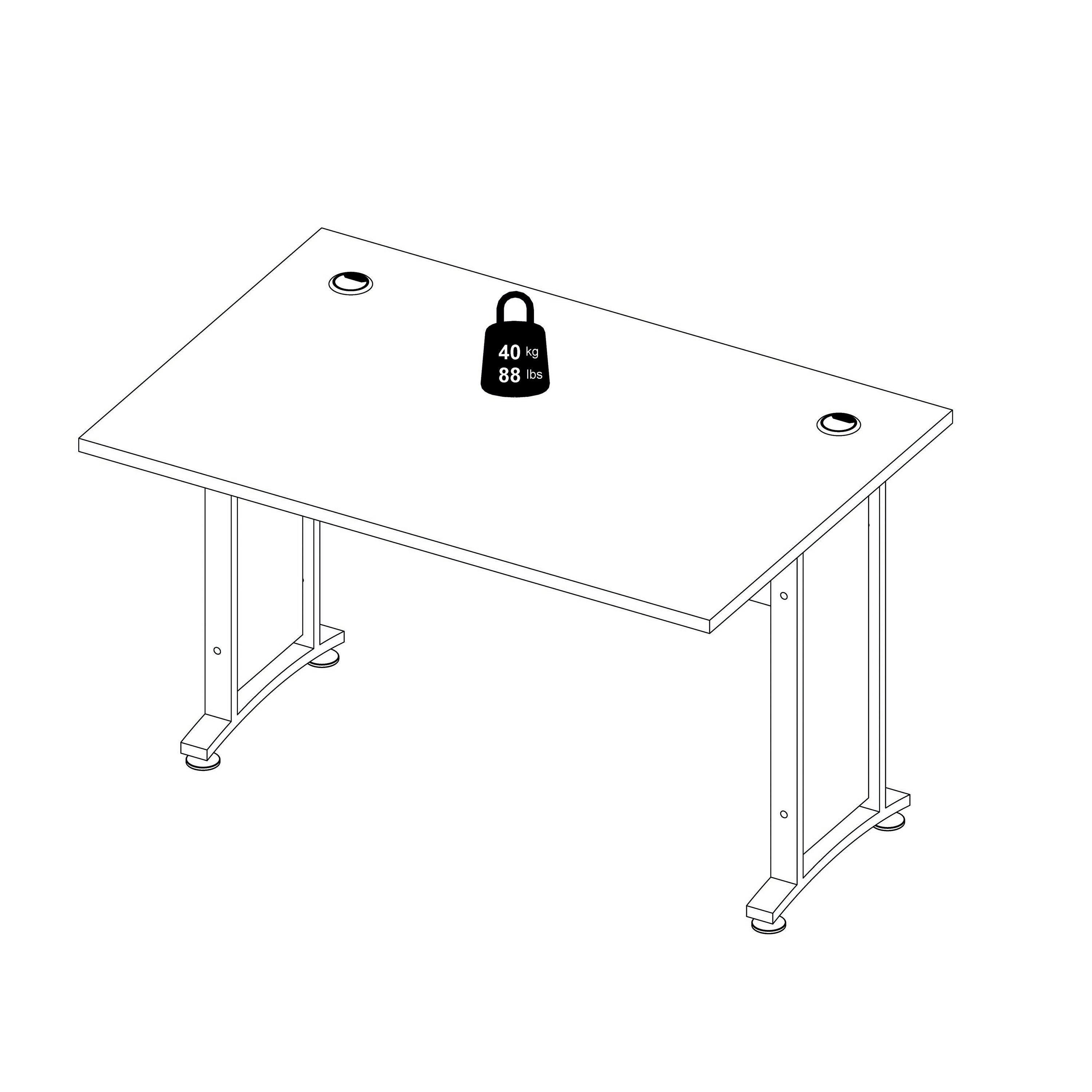 Prima Desk 120cm in White with Silver Grey Steel Legs