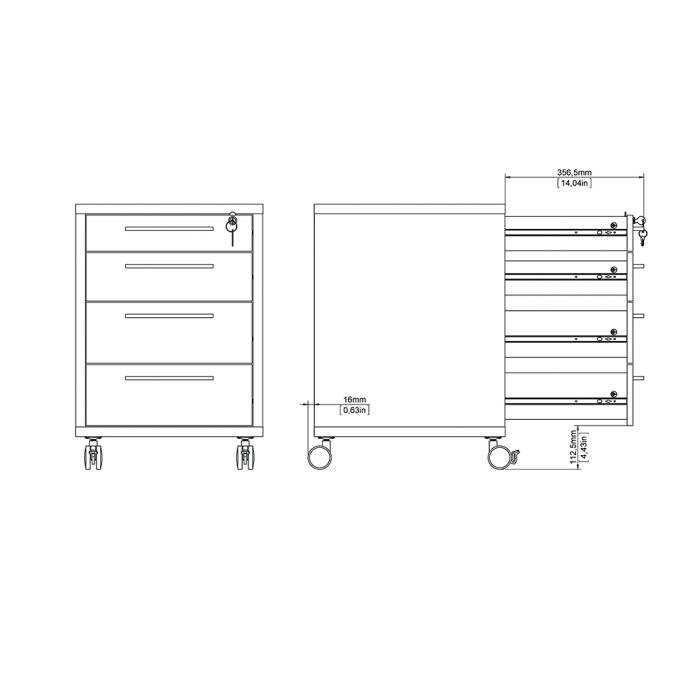 Prima Mobile Cabinet in Oak