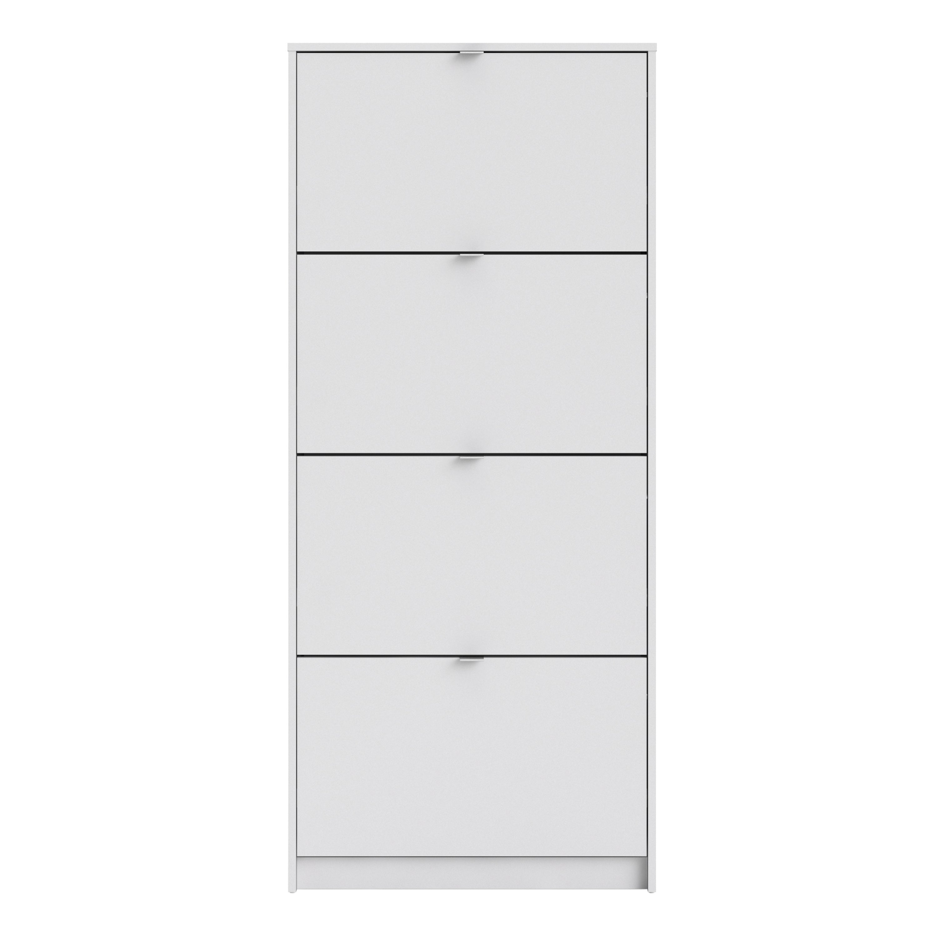 Shoes Shoe Cabinet 4 Flip Down Doors and 2 layers in White