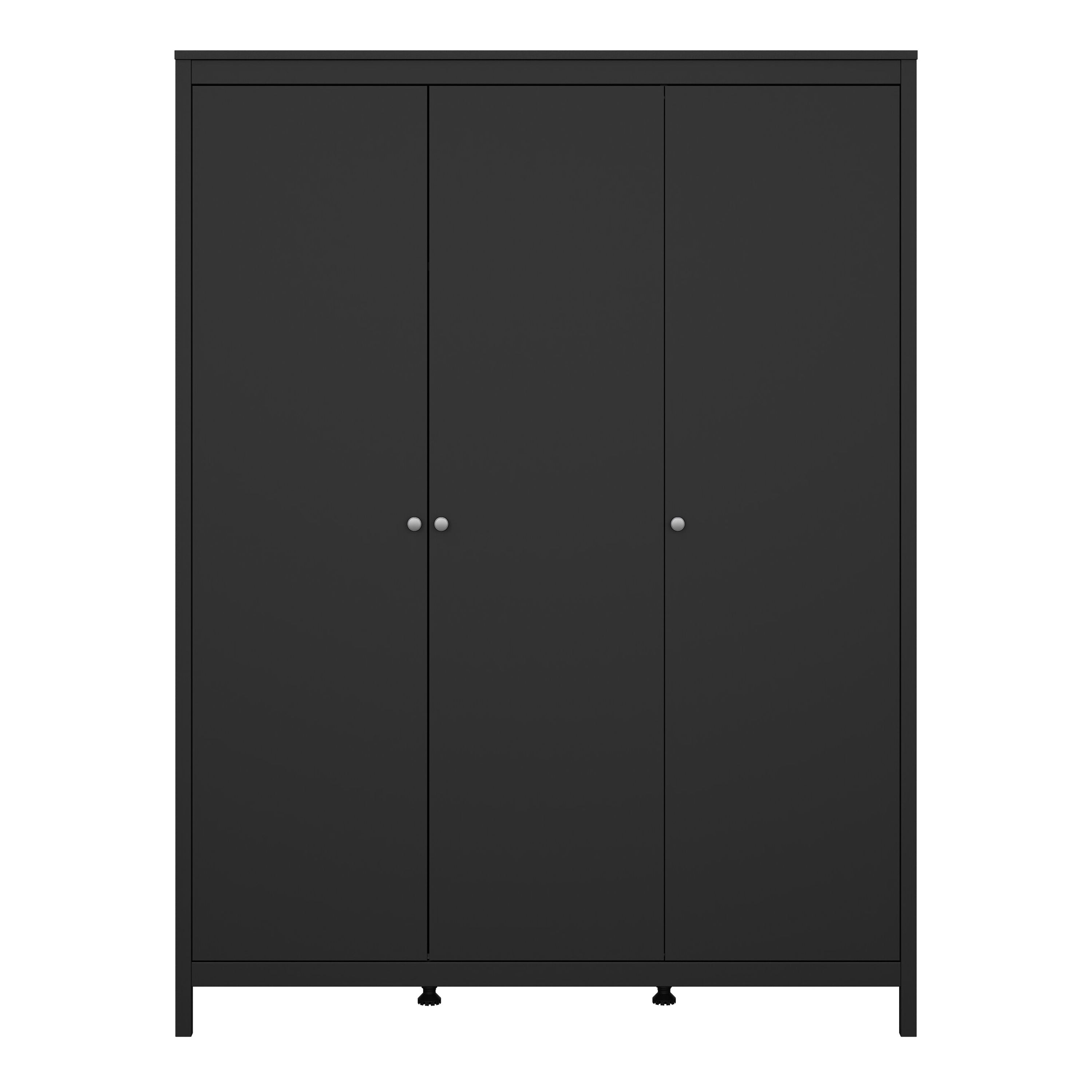 Madrid Wardrobe with 3 Doors in Matt Black