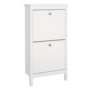 Madrid Shoe Cabinet 2 Flip Down Doors White