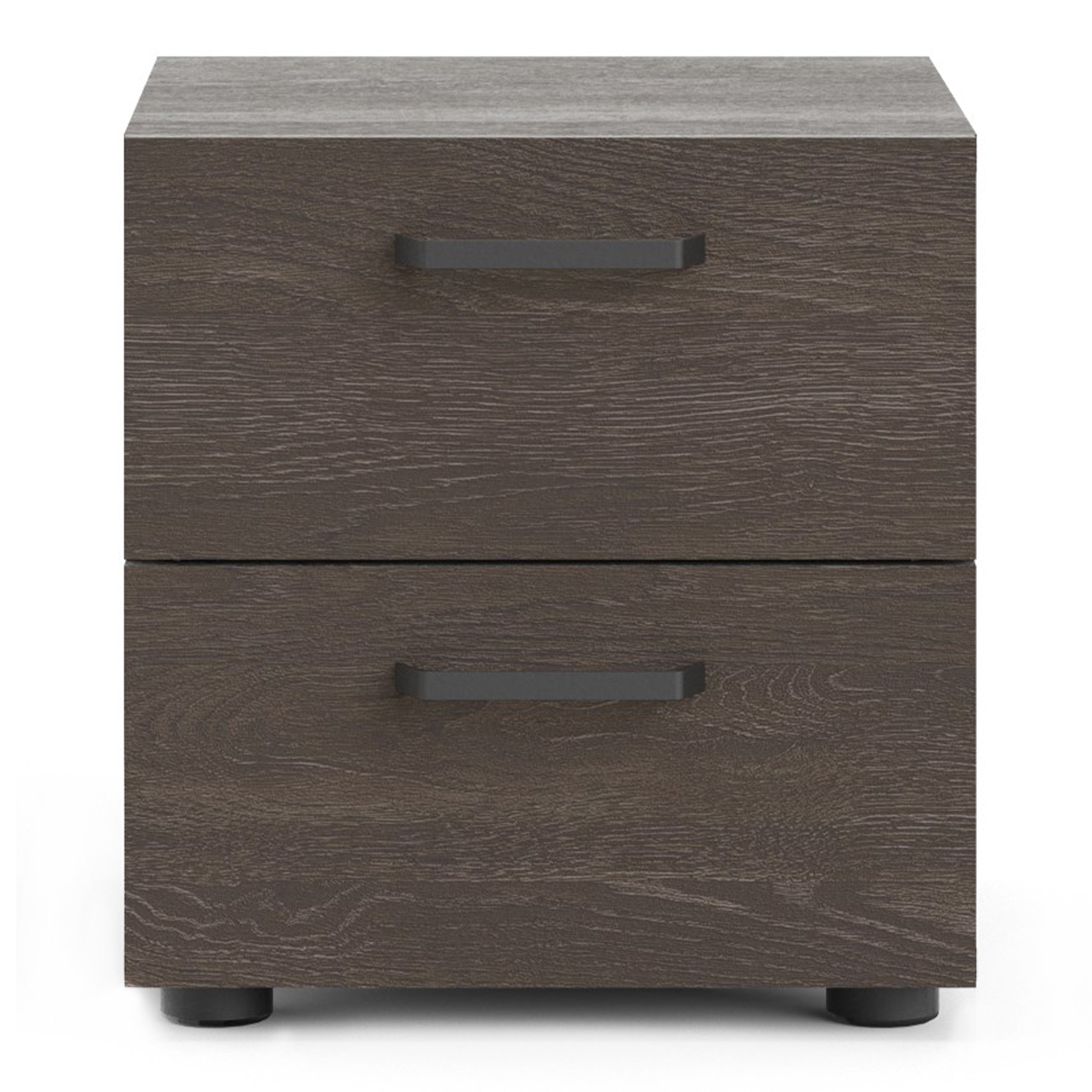 Dallas Nightstand 2 Drawers in Rovere Gessato Dark Oak