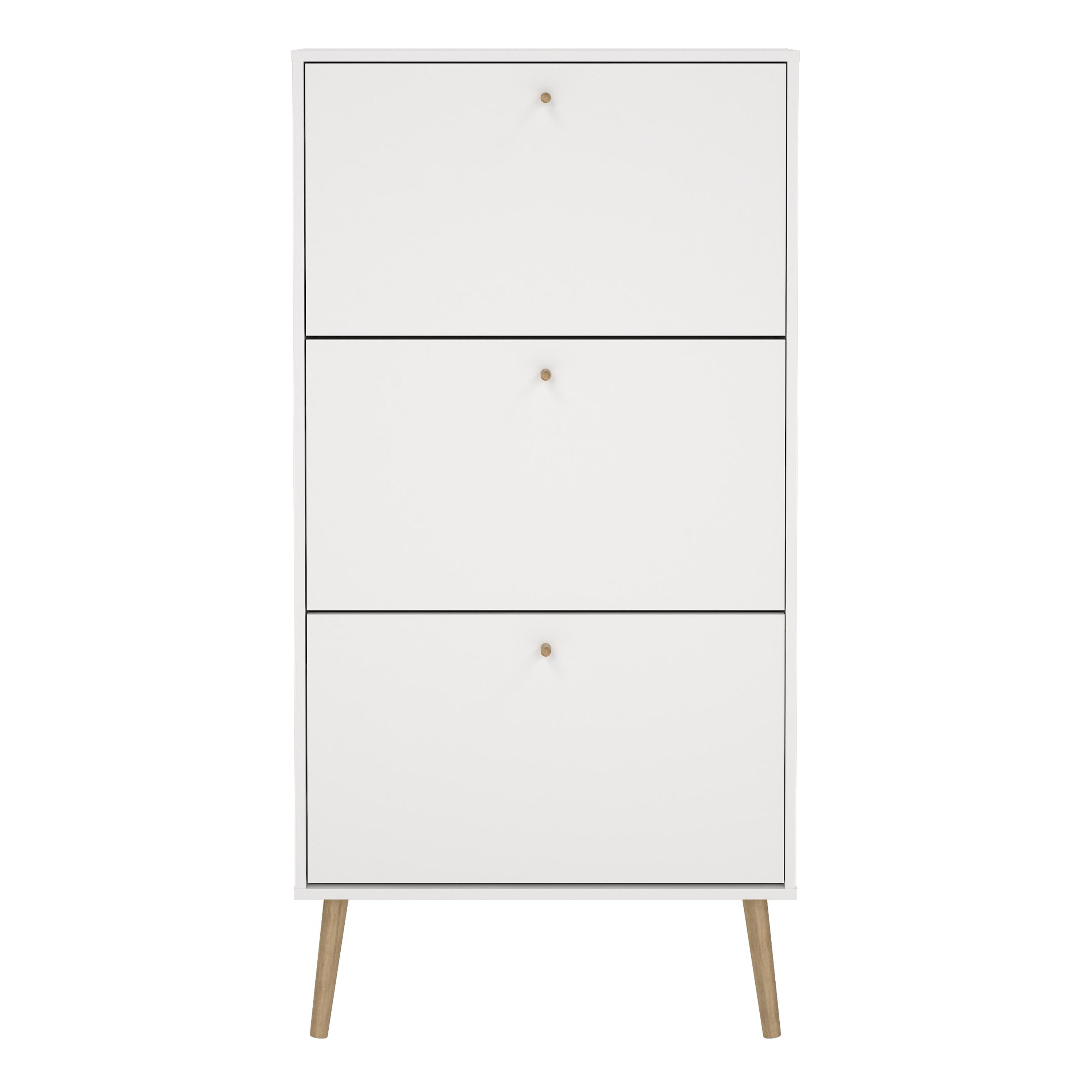 Cumbria Shoe Cabinet 3 Flip Down Doors White
