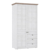 Illoppa 2 Door Wardrobe in Snowy Oak/Oak Nelson