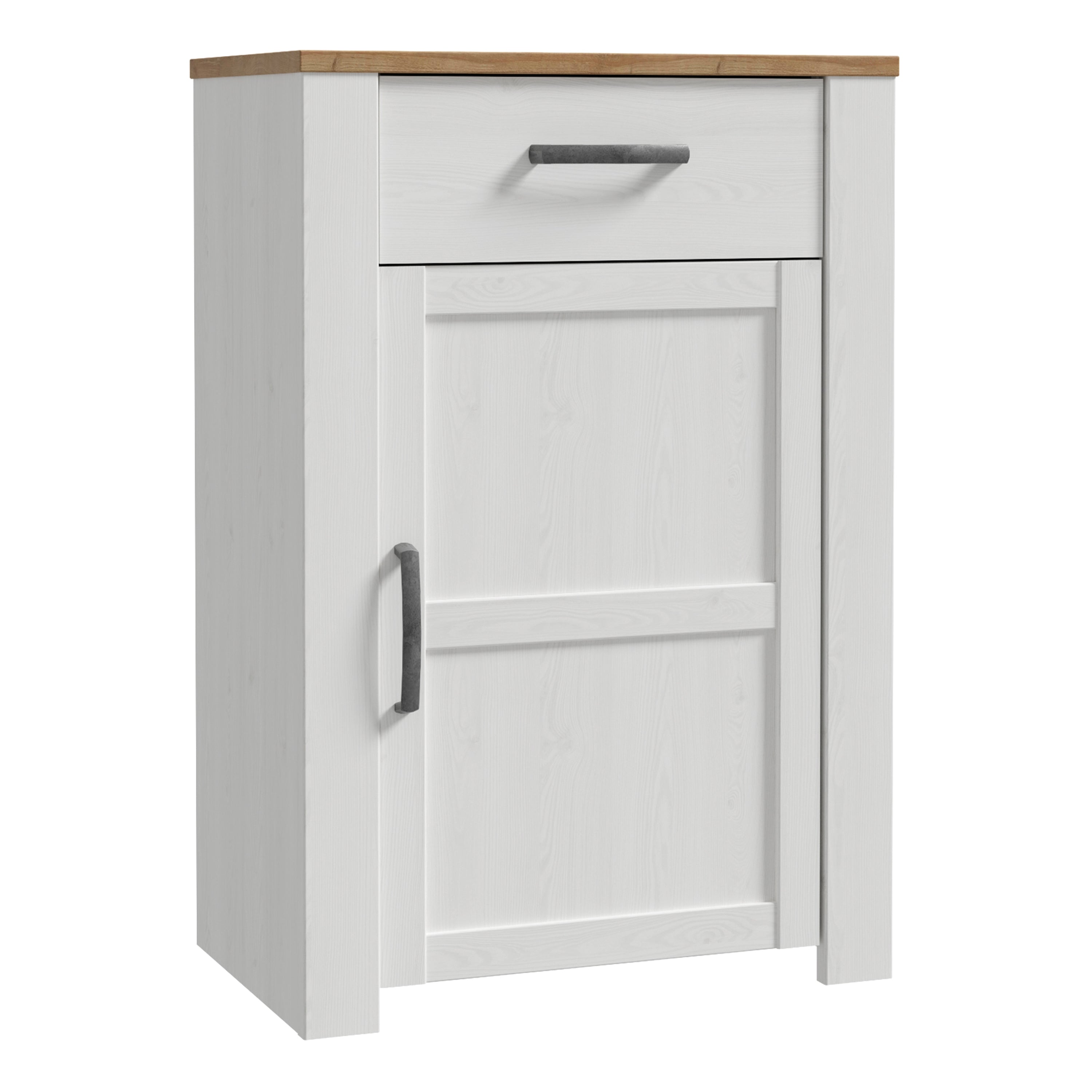 Bohol 1 Door 1 Drawer Shoe Cabinet in Riviera Oak/White