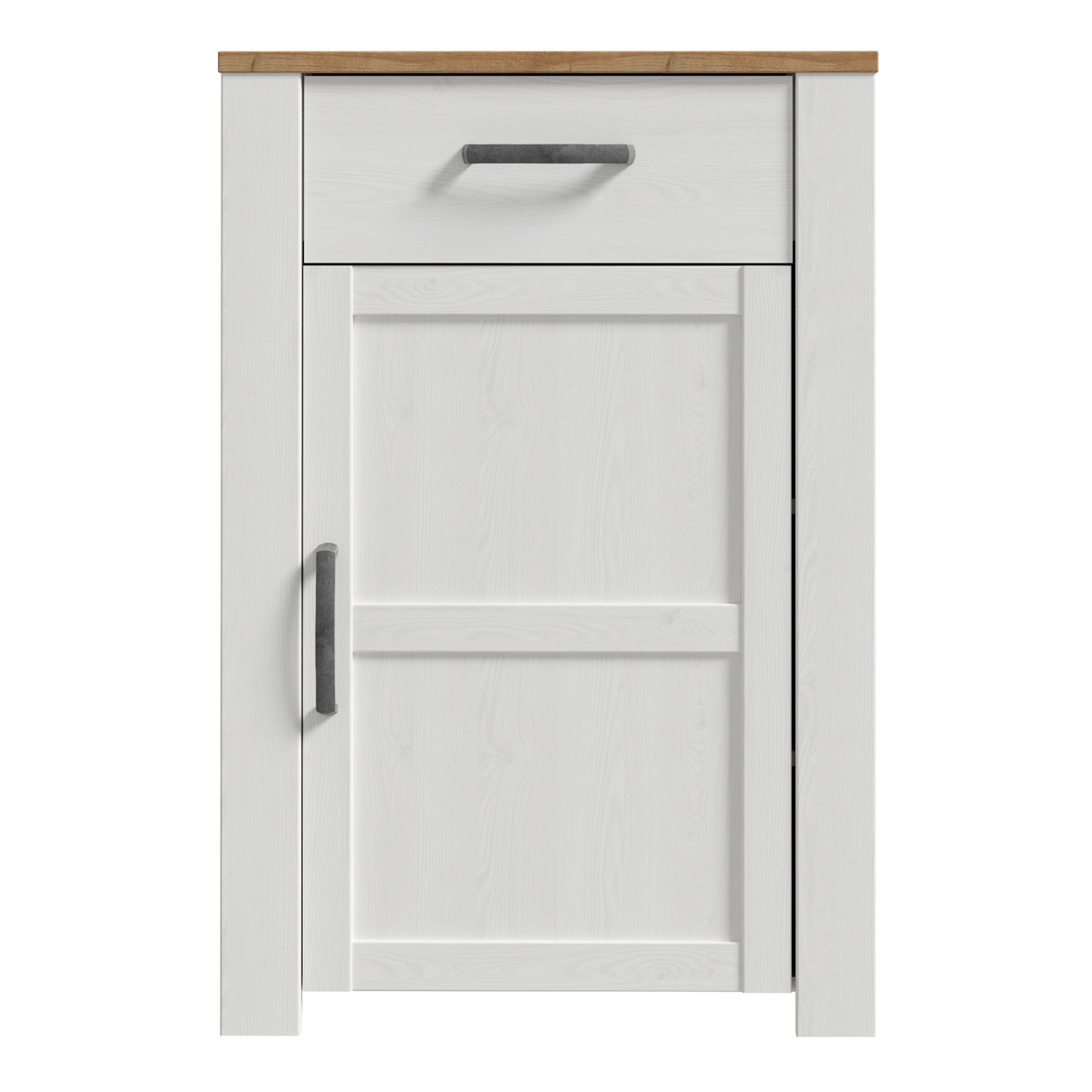 Bohol 1 Door 1 Drawer Shoe Cabinet in Riviera Oak/White