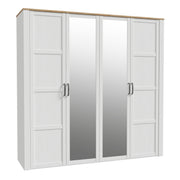 Bohol 2 Door 2 Mirrored Door Wardrobe in Riviera Oak/White