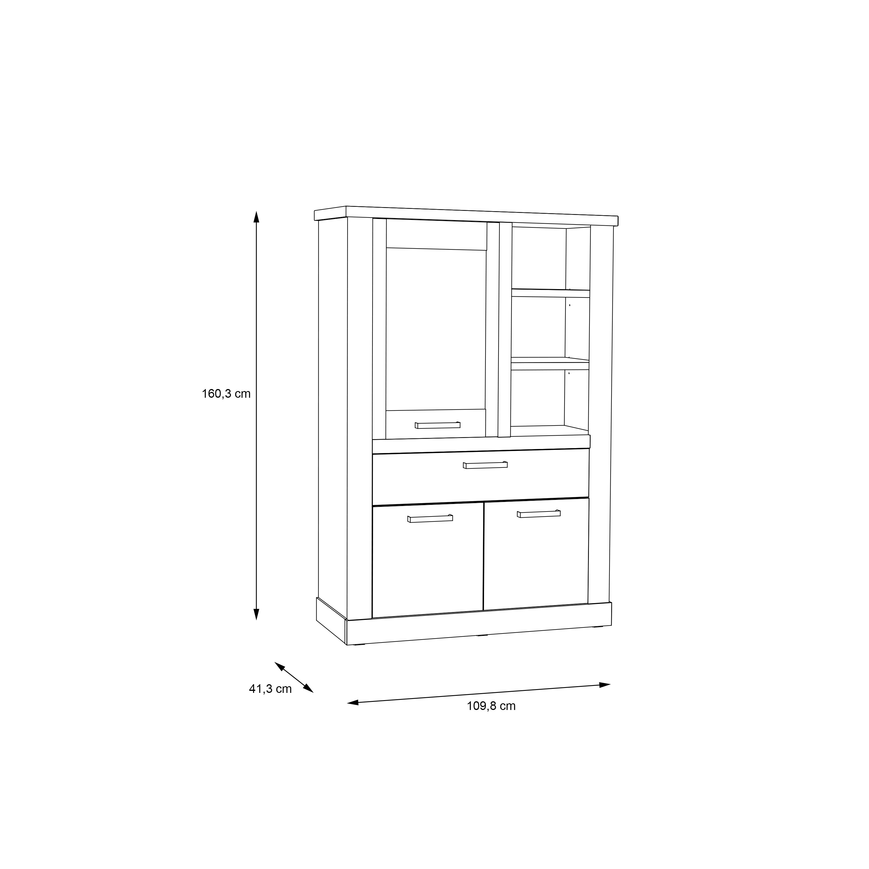 Corona Display Cabinet in Artisan Oak