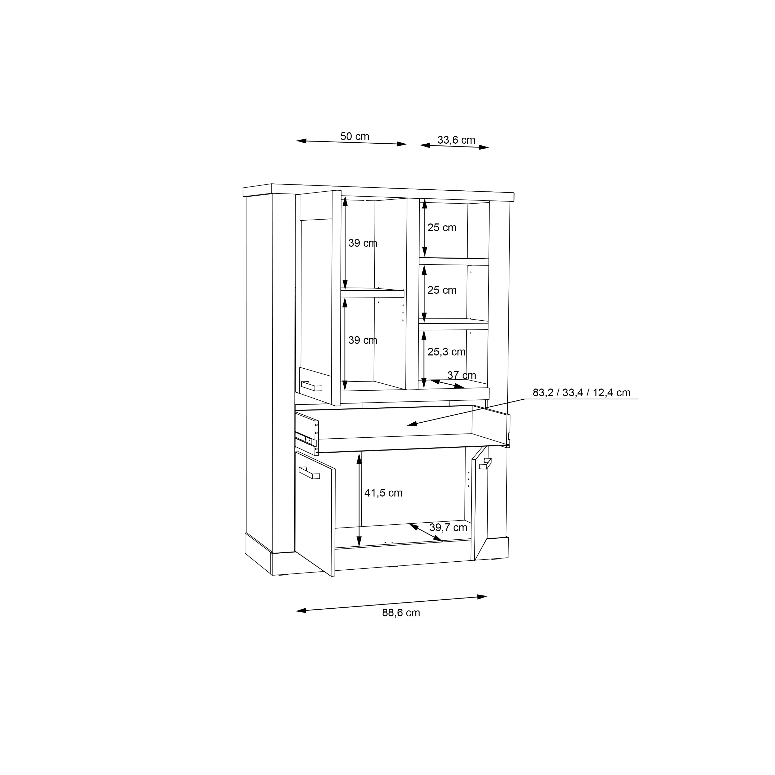 Corona Display Cabinet in Artisan Oak