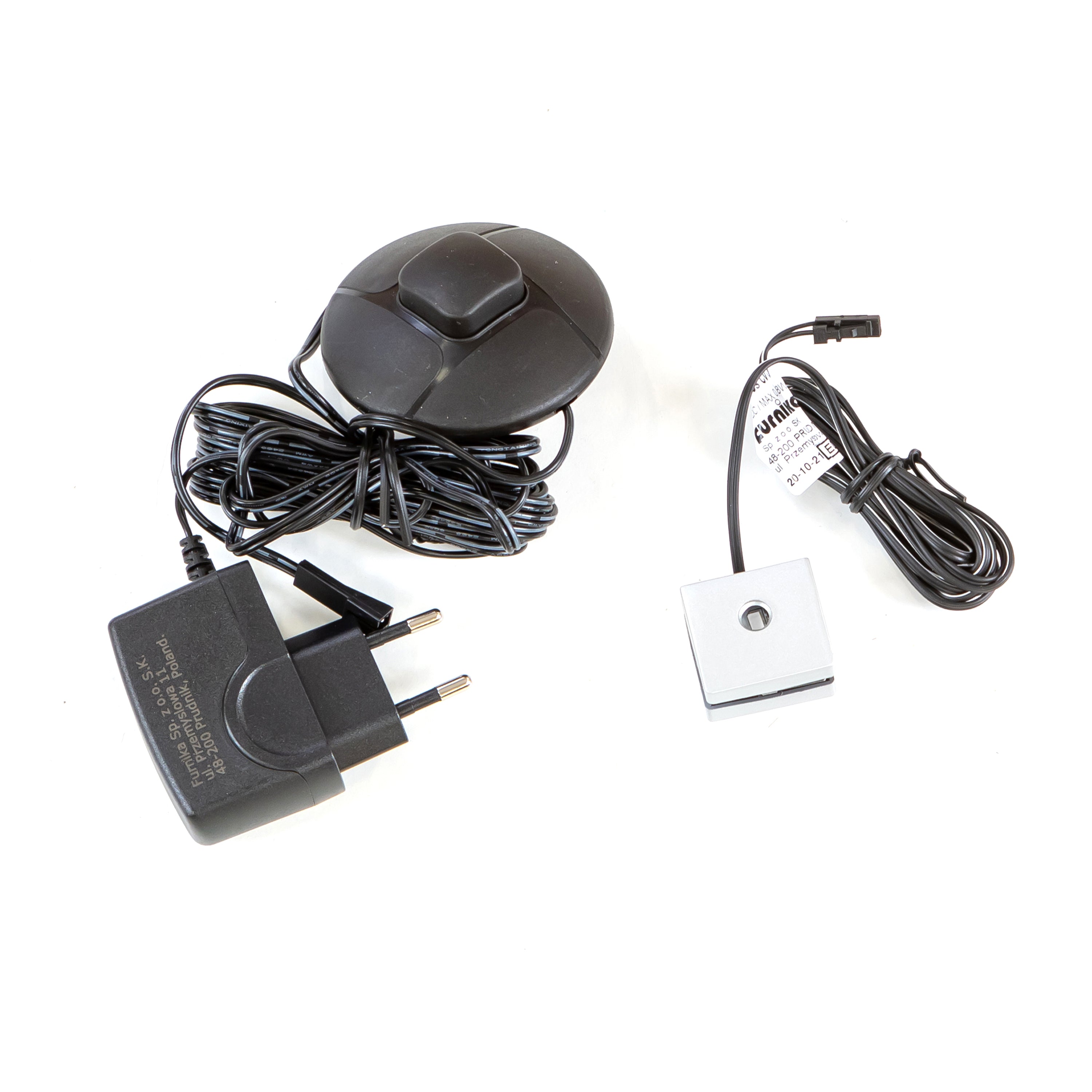 Klara Display Cabinet with 1 Door  and 1 Glass Door in Grey and Oak inc LED Lighting