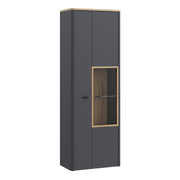 Klara Display Cabinet with 1 Door  and 1 Glass Door in Grey and Oak