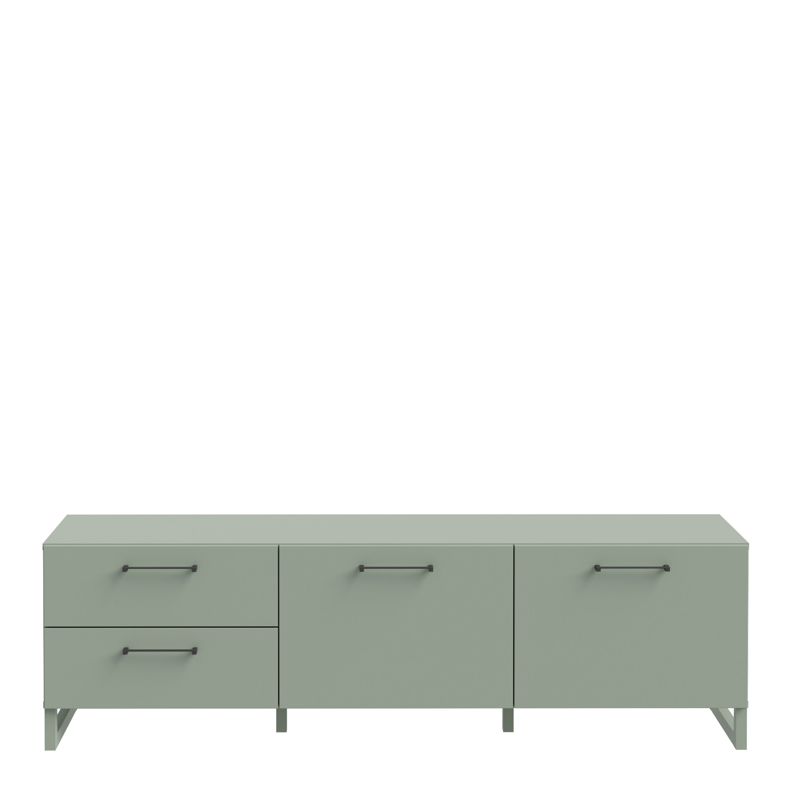 Sali 2 Door 2 Drawer TV Unit in Sage Green
