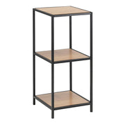 Seaford Narrow Black Metal Bookcase with 2 Oak Shelves