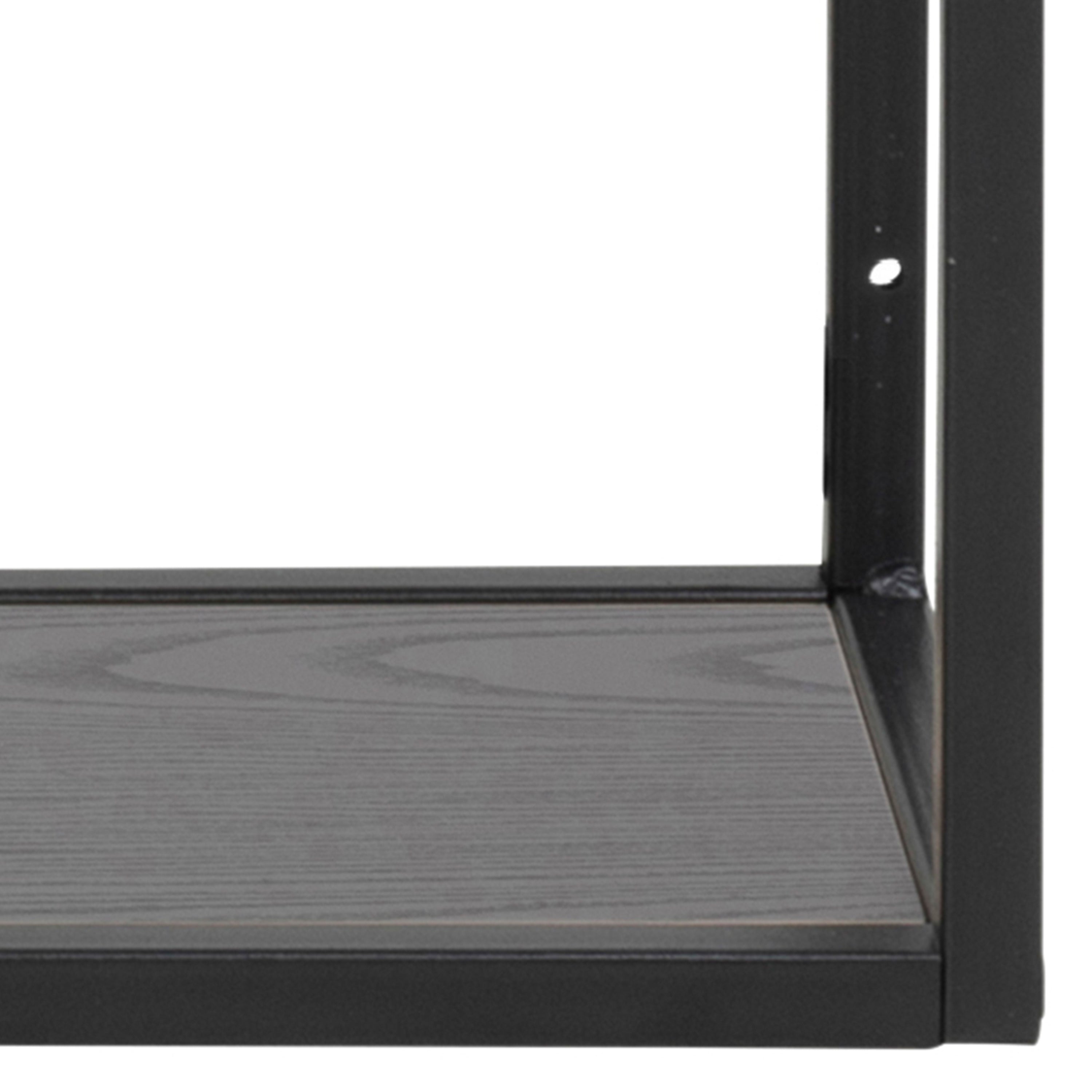 Seaford Black Metal Wall Shelf with 3 Additional Black Shelves