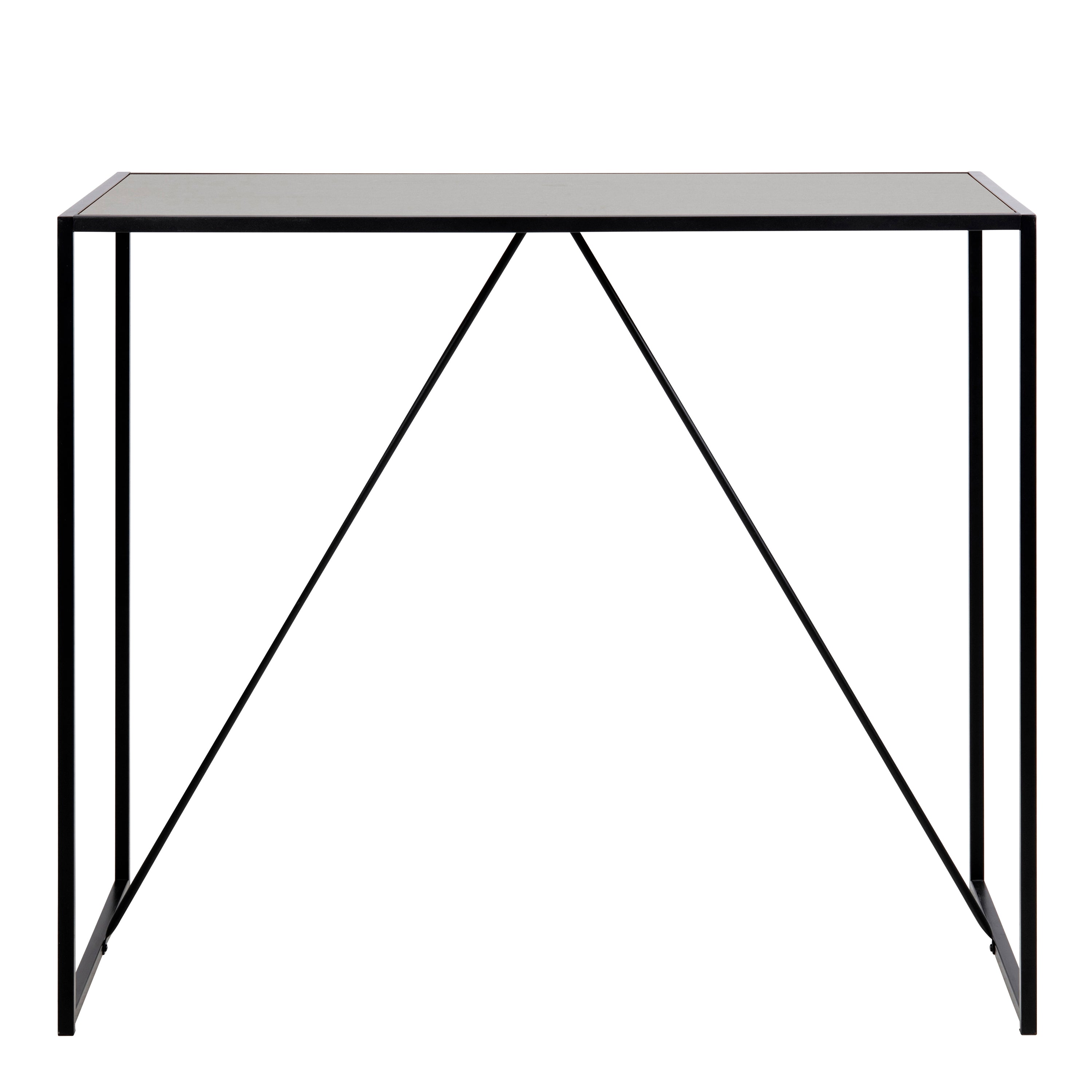 Seaford Black Metal Bar Table with Black Ash Top
