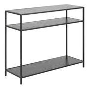 Seaford Console Table with 2 Shelves in Black