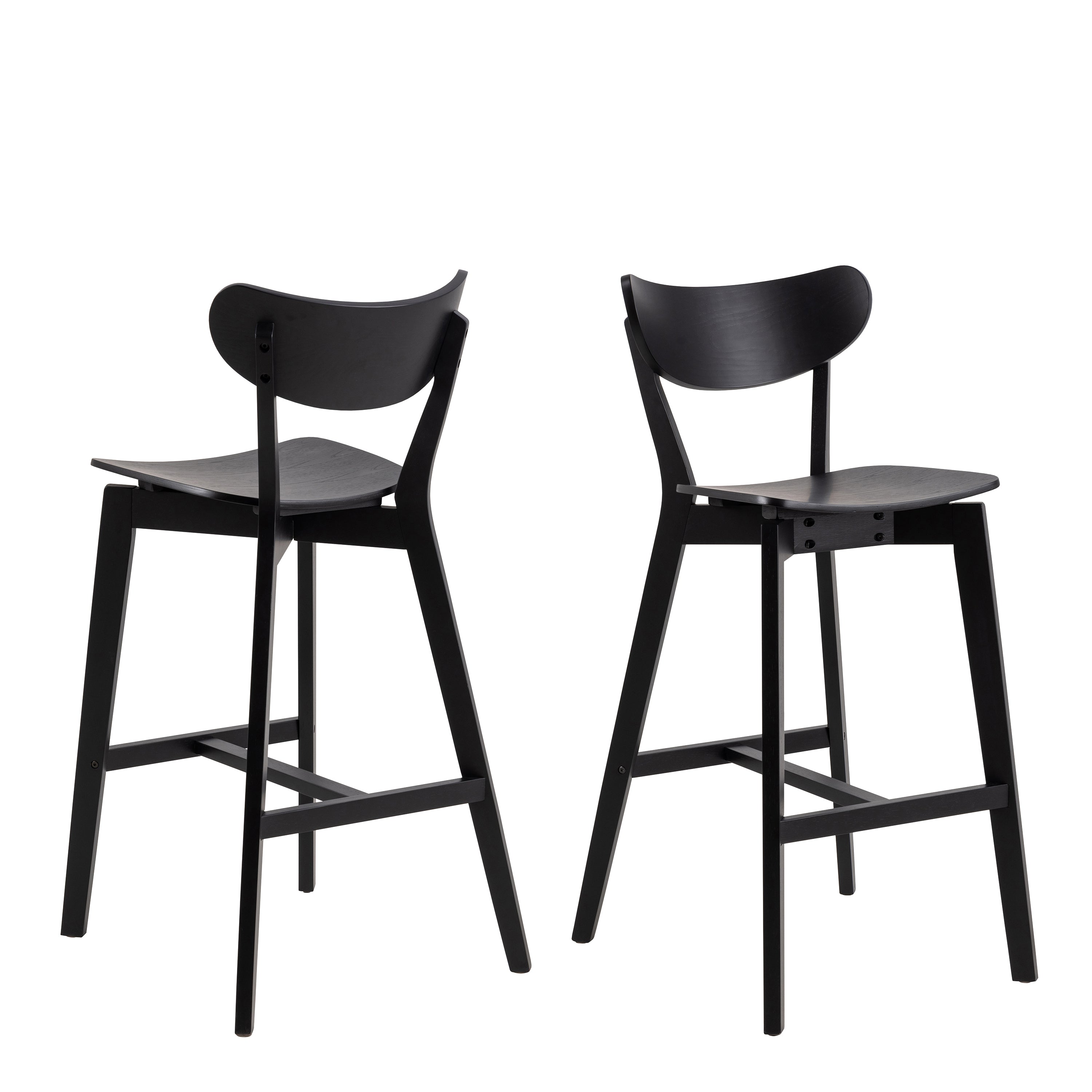 Roxby Bar Stool in Black Set of 2