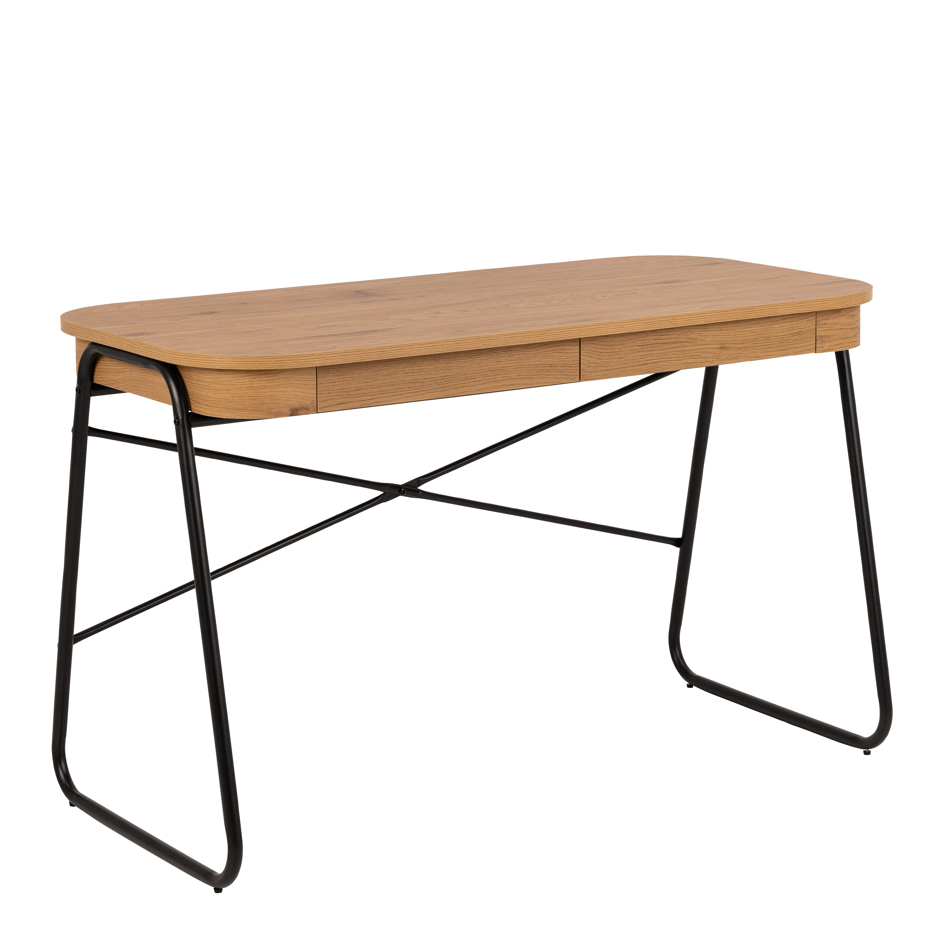 Blueton Office Desk with 2 Drawers in Black and Oak