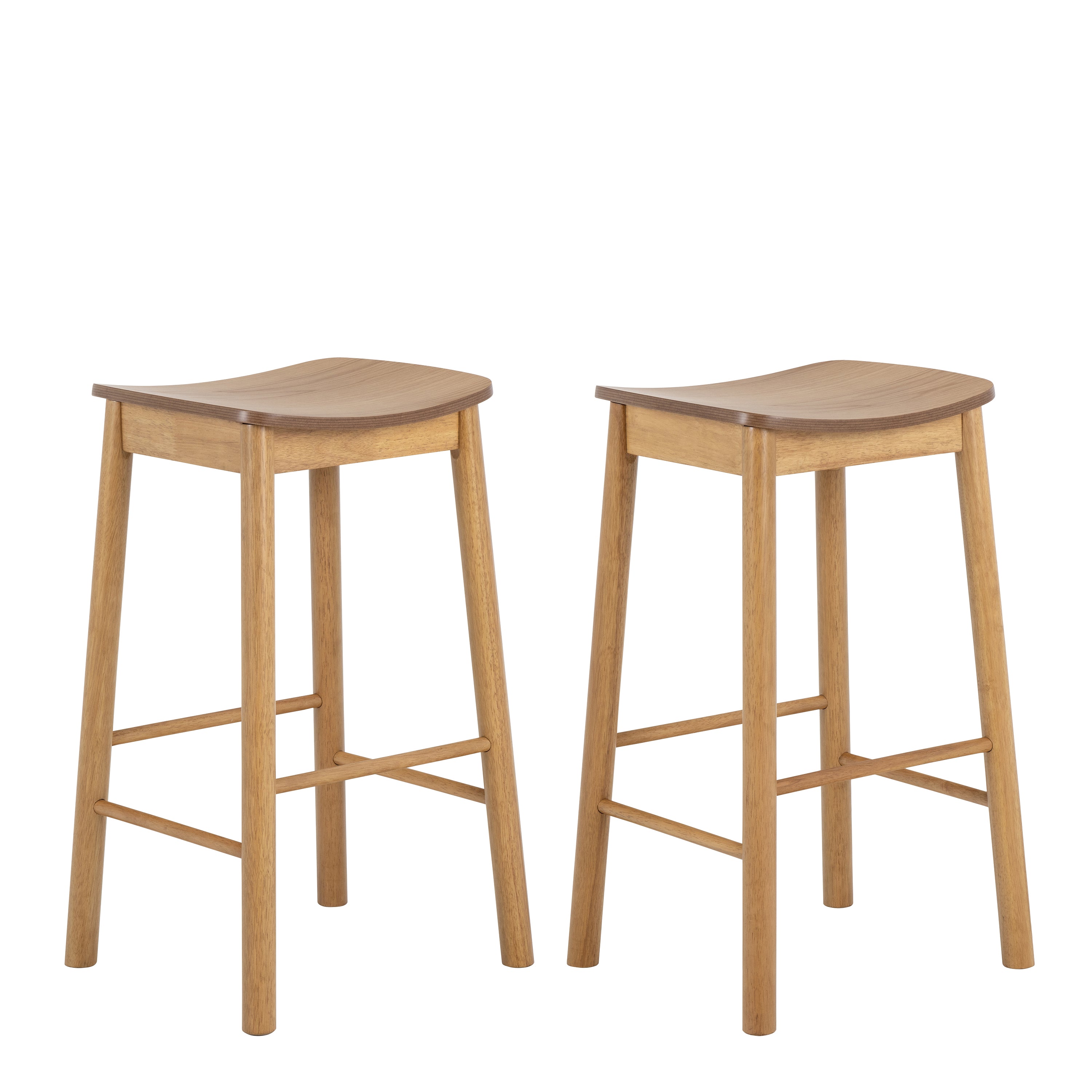 Barlow Bar Table in Matt Oak Included 2 Barlow Bar Stool Without Back in Matt Oak