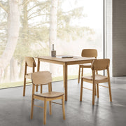 Barlow Rectangular Dining Table in Matt Oak Included 4 Barlow Dining Chair in Matt Oak