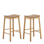 Barlow Bar Stool Without Back in Matt Oak Set of 2