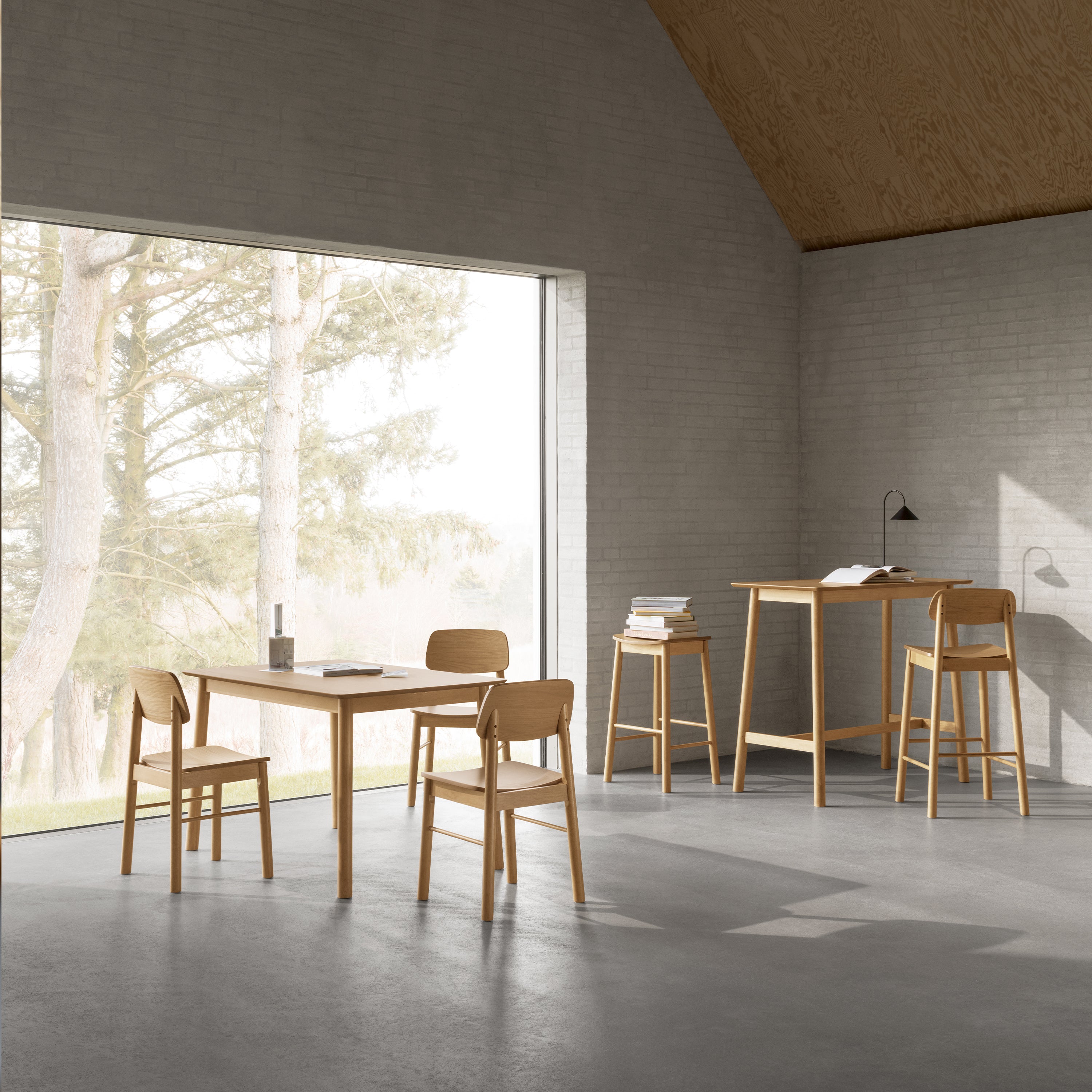 Barlow Bar Stool Without Back in Matt Oak Set of 2