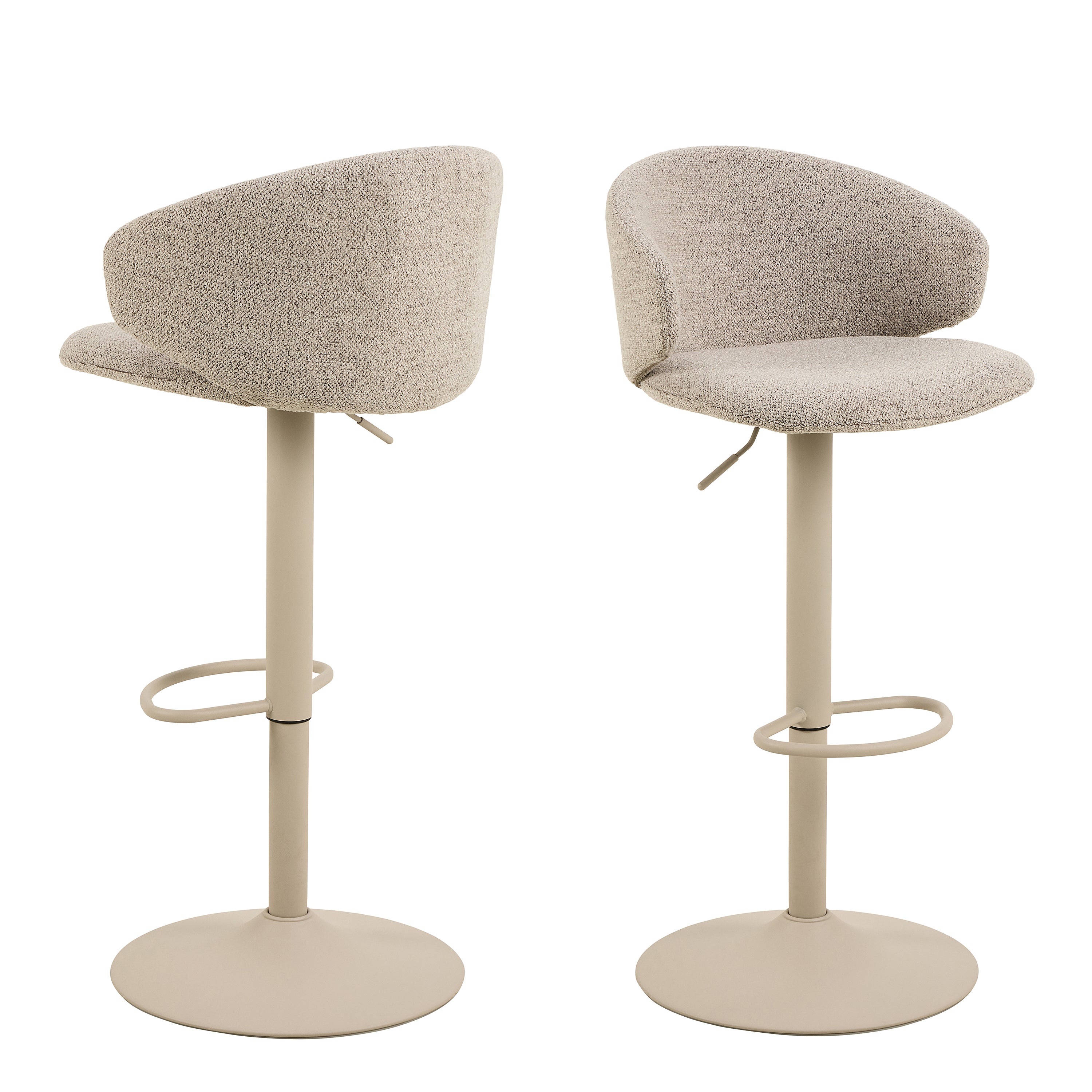 Ella Swivel Beige Bar Stool Set of 2