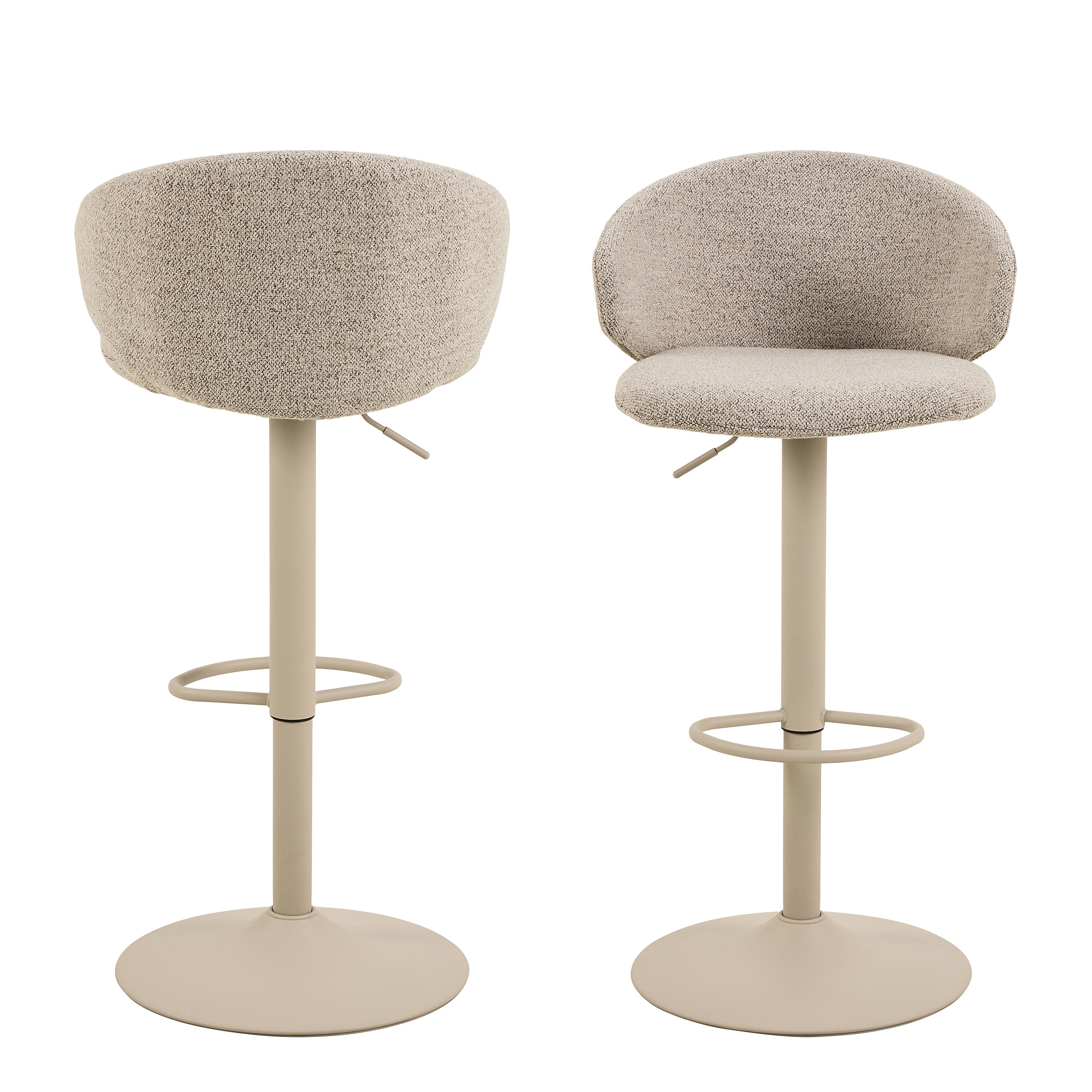 Ella Swivel Beige Bar Stool Set of 2
