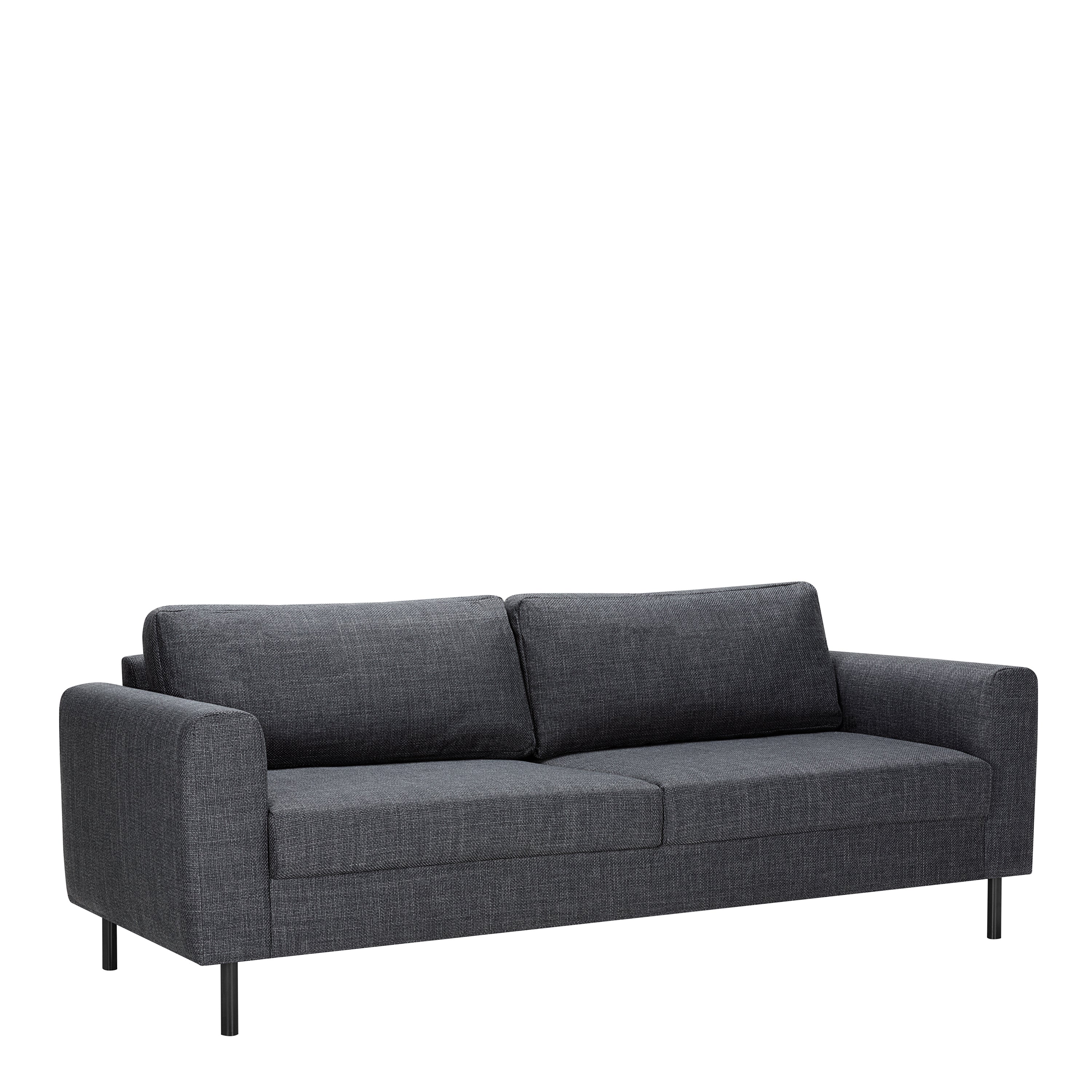 Omaha Set of 2 x 3 Seater Sofas in Basel Dark Grey Fabric