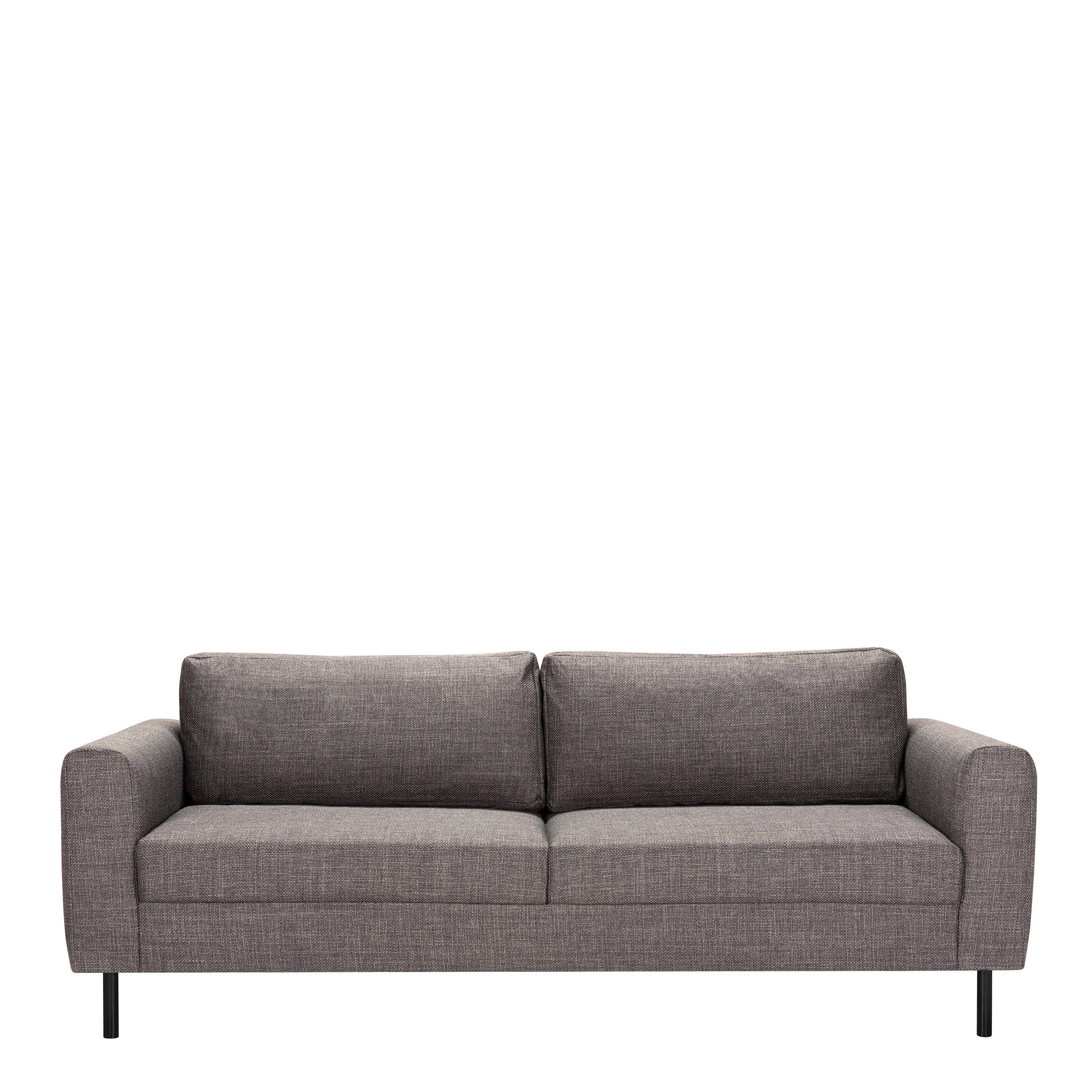 Omaha Set of 2 x 3 Seater Sofas in Basel Light Grey Brown Fabric