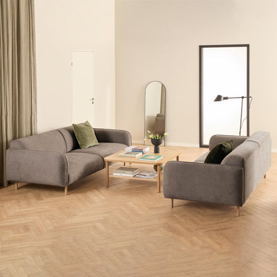 Westham Set of 2 x 3 Seater Sofas in Fay Dusty Brown Fabric