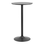Ibiza Tall Round Bar Table with Black Ash Top and Matt Black Base