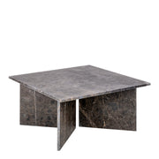 Vega Square Coffee Table with Marron Marble Top 90cm