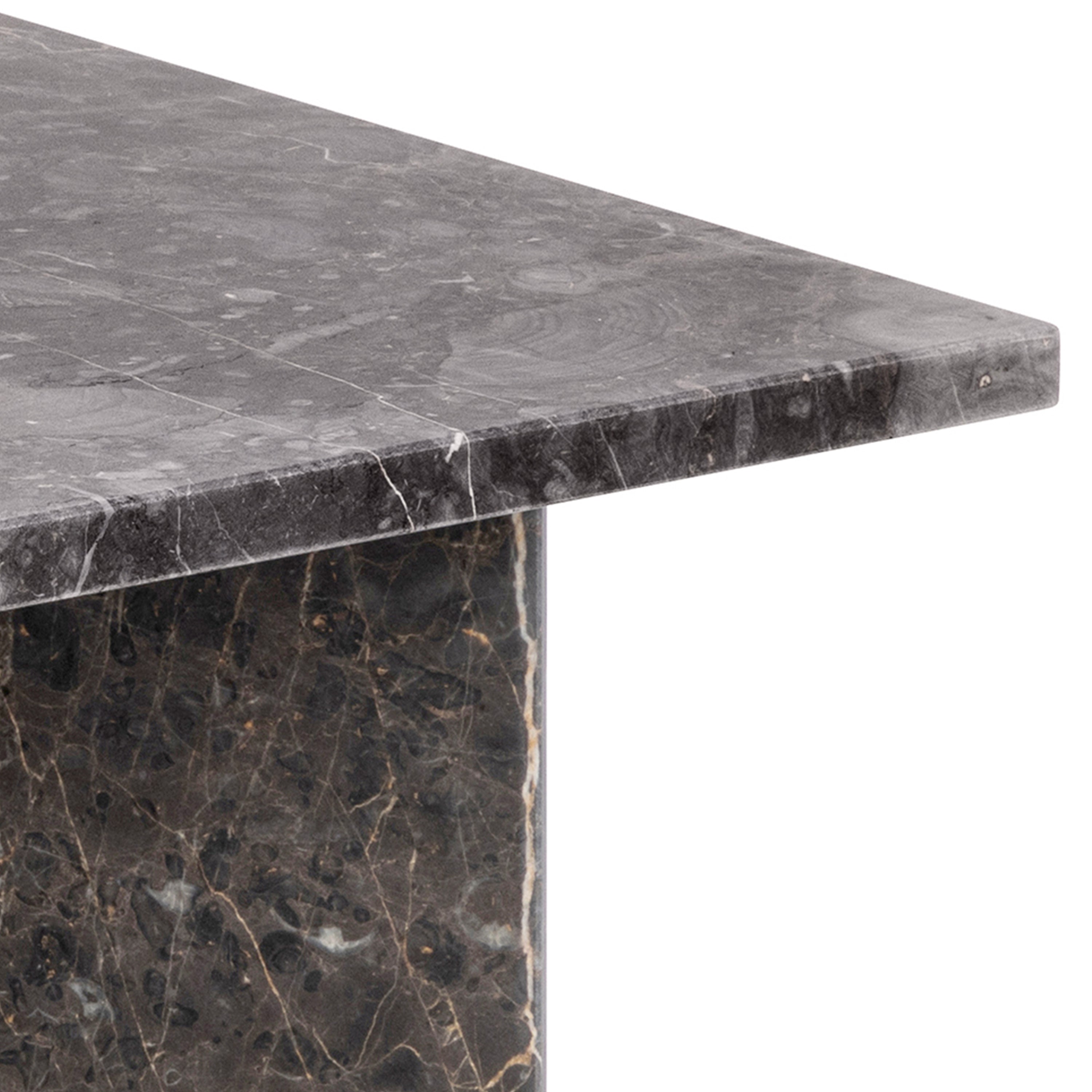 Vega Square Coffee Table with Marron Marble Top 90cm