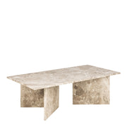 Vega Rectangular Coffee Table with Brown Marble Top 140cm