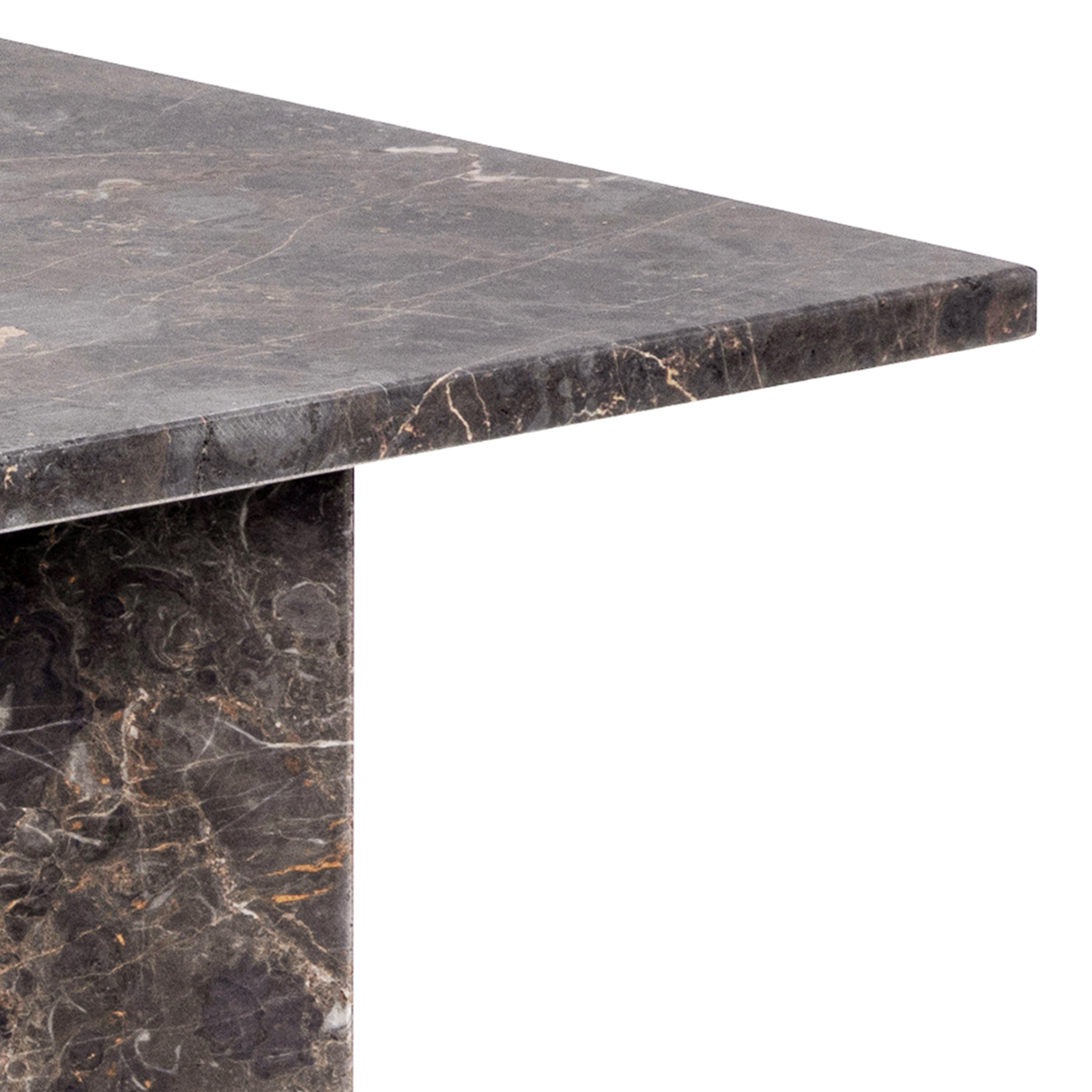 Vega Rectangular Coffee Table with Marron Marble Top 140cm